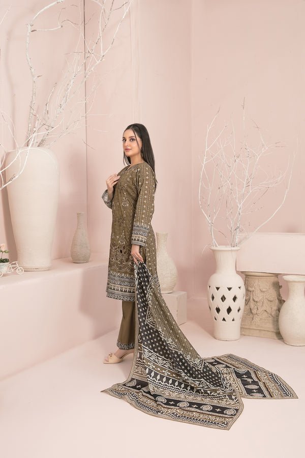 Tawakkal 3 Piece Embroidered Lawn Suit (D-2894)
