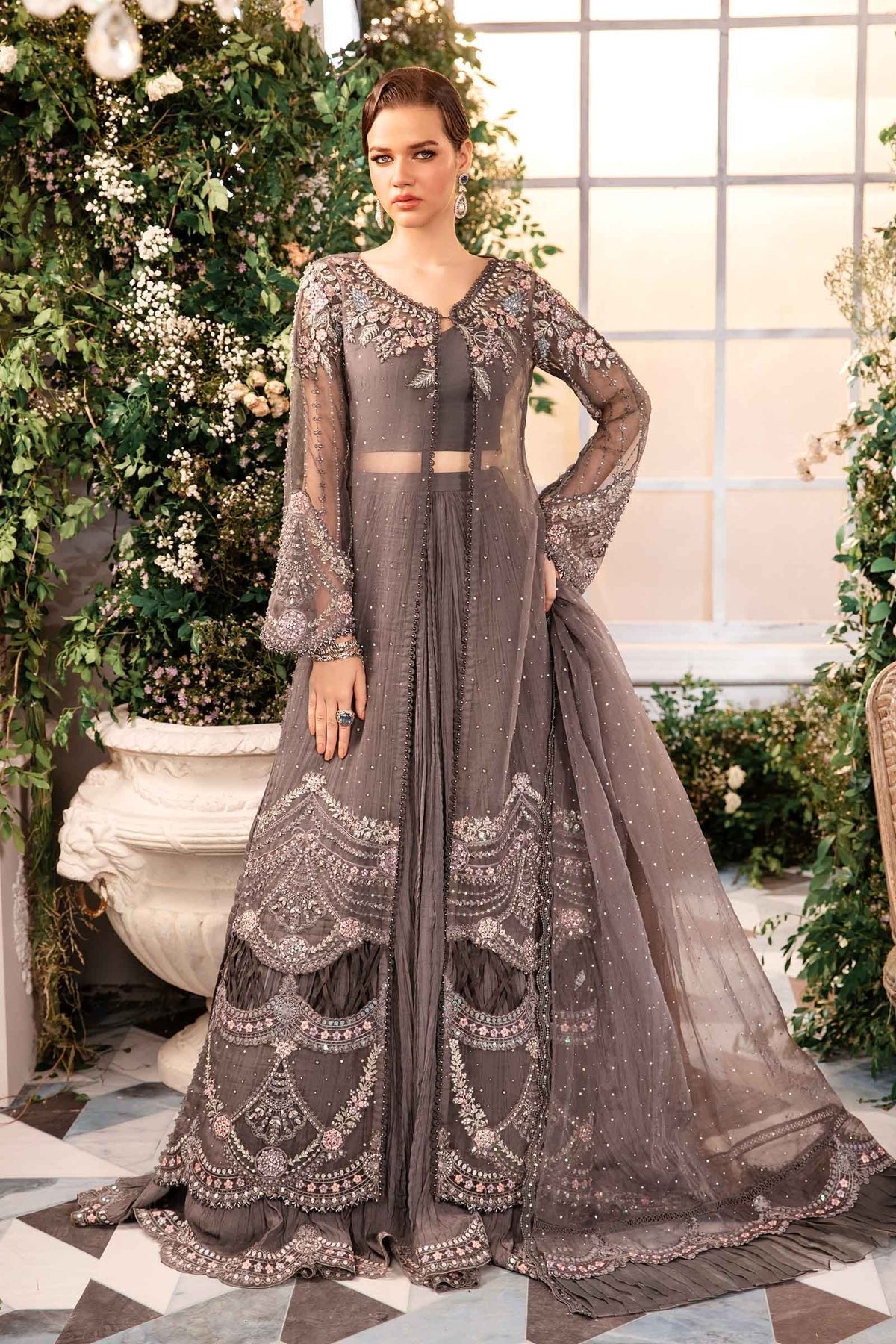 MARIA B 3Pc Embroidered Organza Suit BD-2902 gulbuy.com