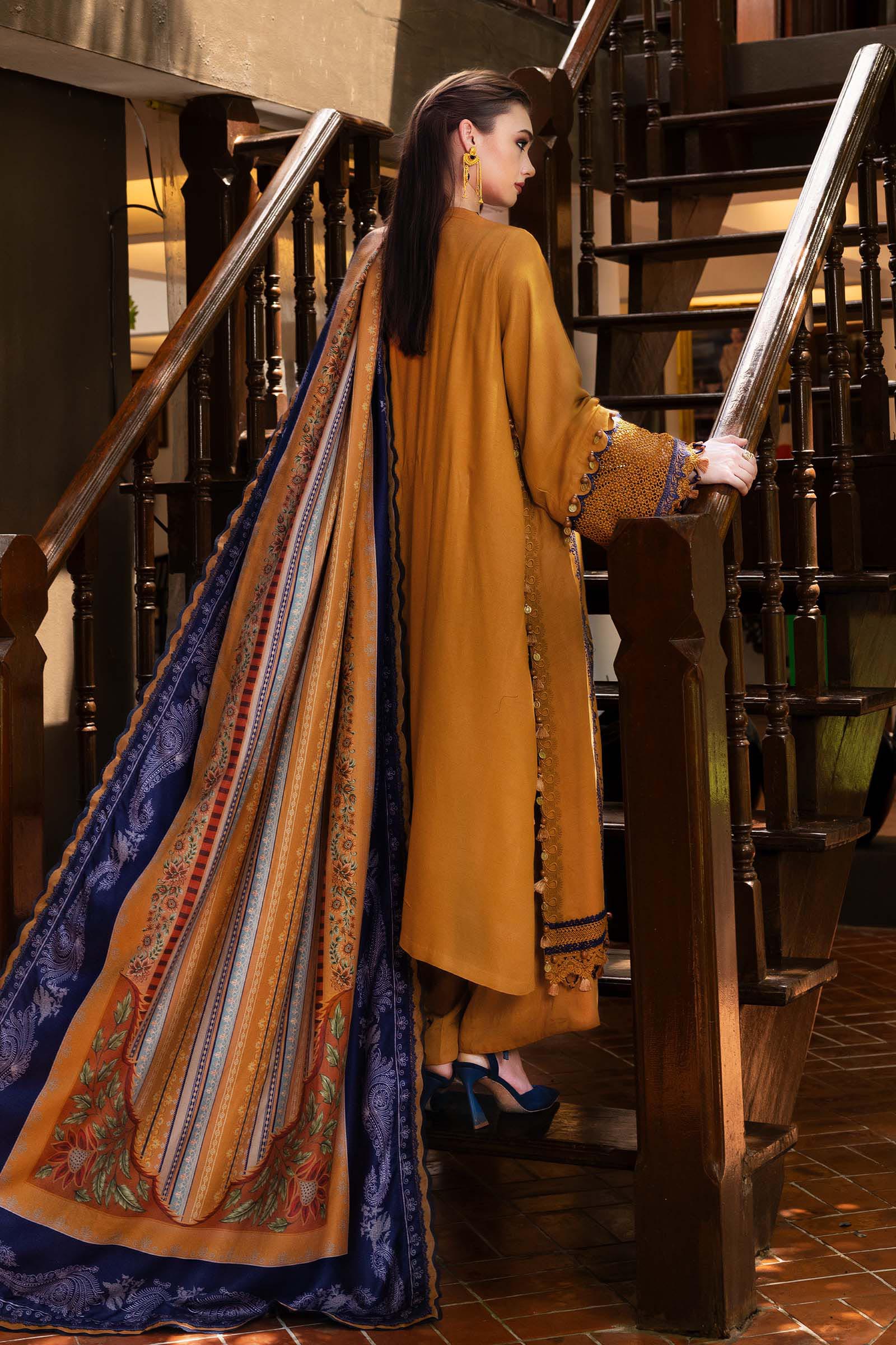 Maria B 3Pc Embroidered Linen Suit MPT-2803-A