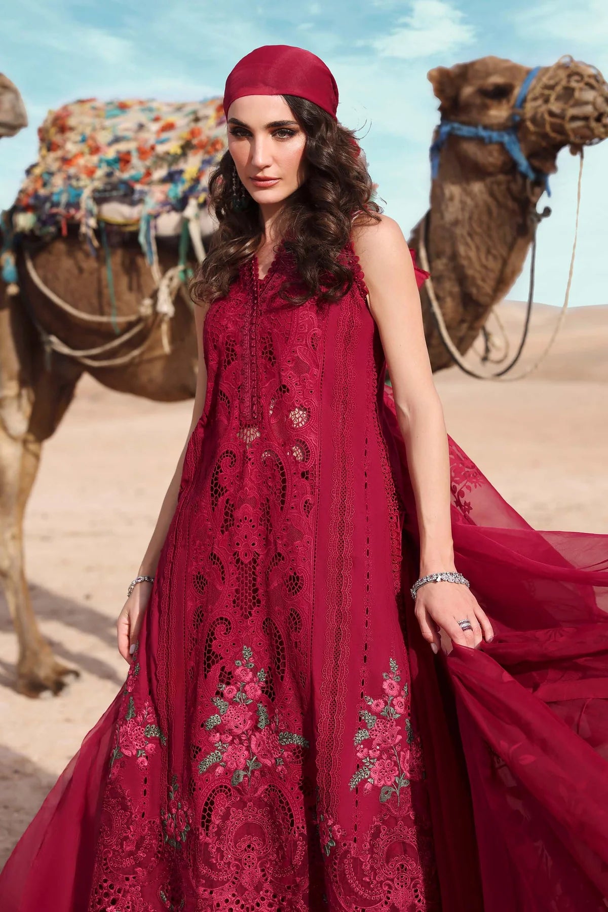 Maria B 3Pc Embroidered Lawn Suit D-2504-A gulbuy.com