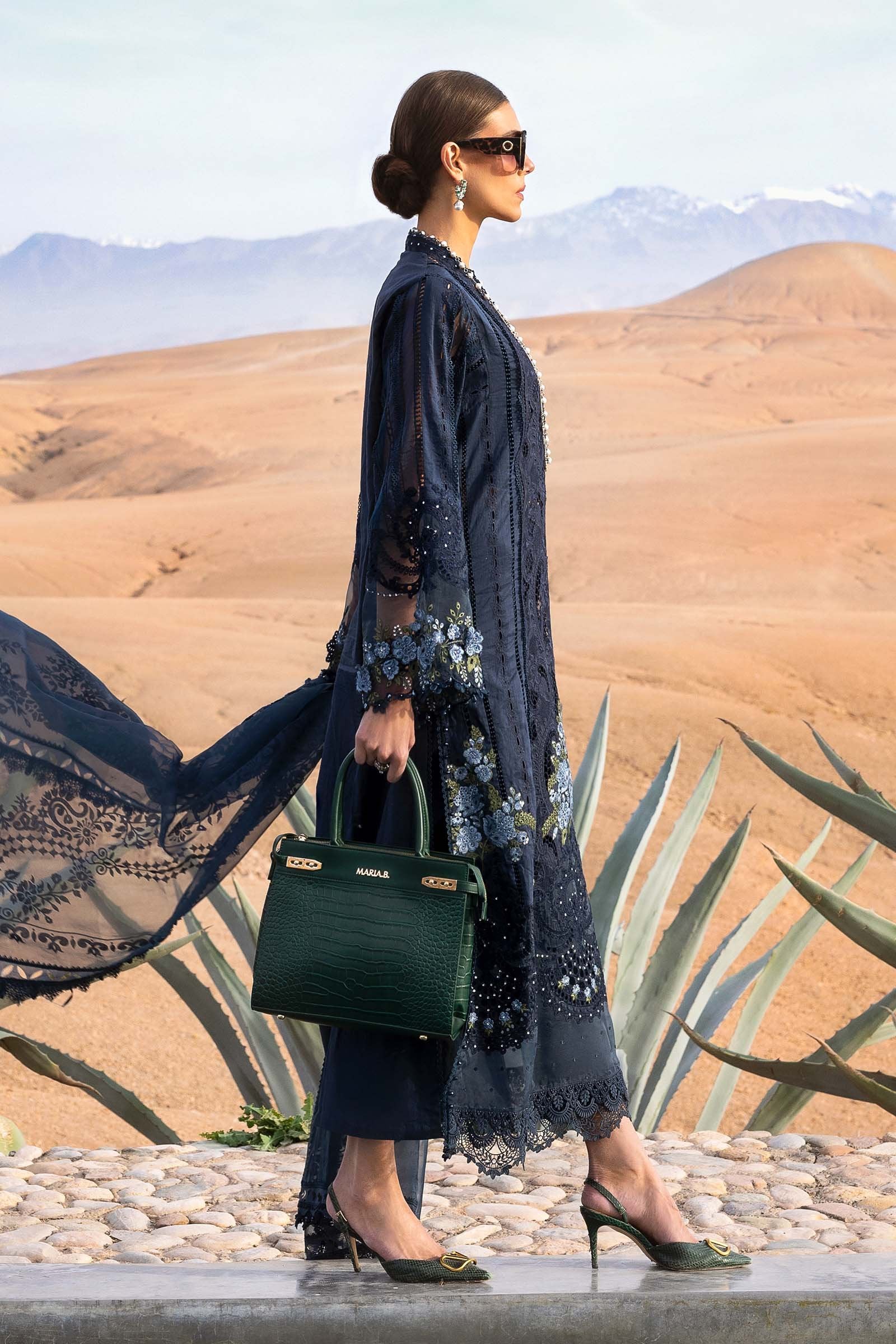 Maria B 3Pc Embroidered Lawn Suit D-2504-B gulbuy.com