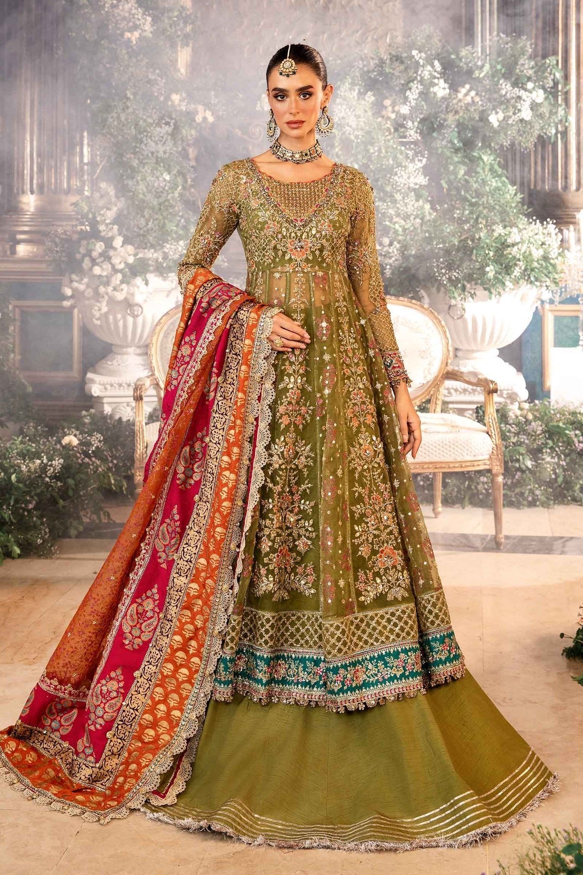 MARIA B 3Pc Embroidered Organza Suit BD-2906 gulbuy.com