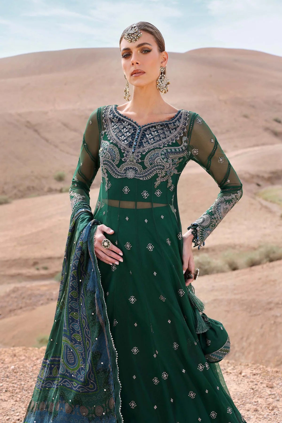 Maria B 3Pc Embroidered Net Suit D-2507-A gulbuy.com