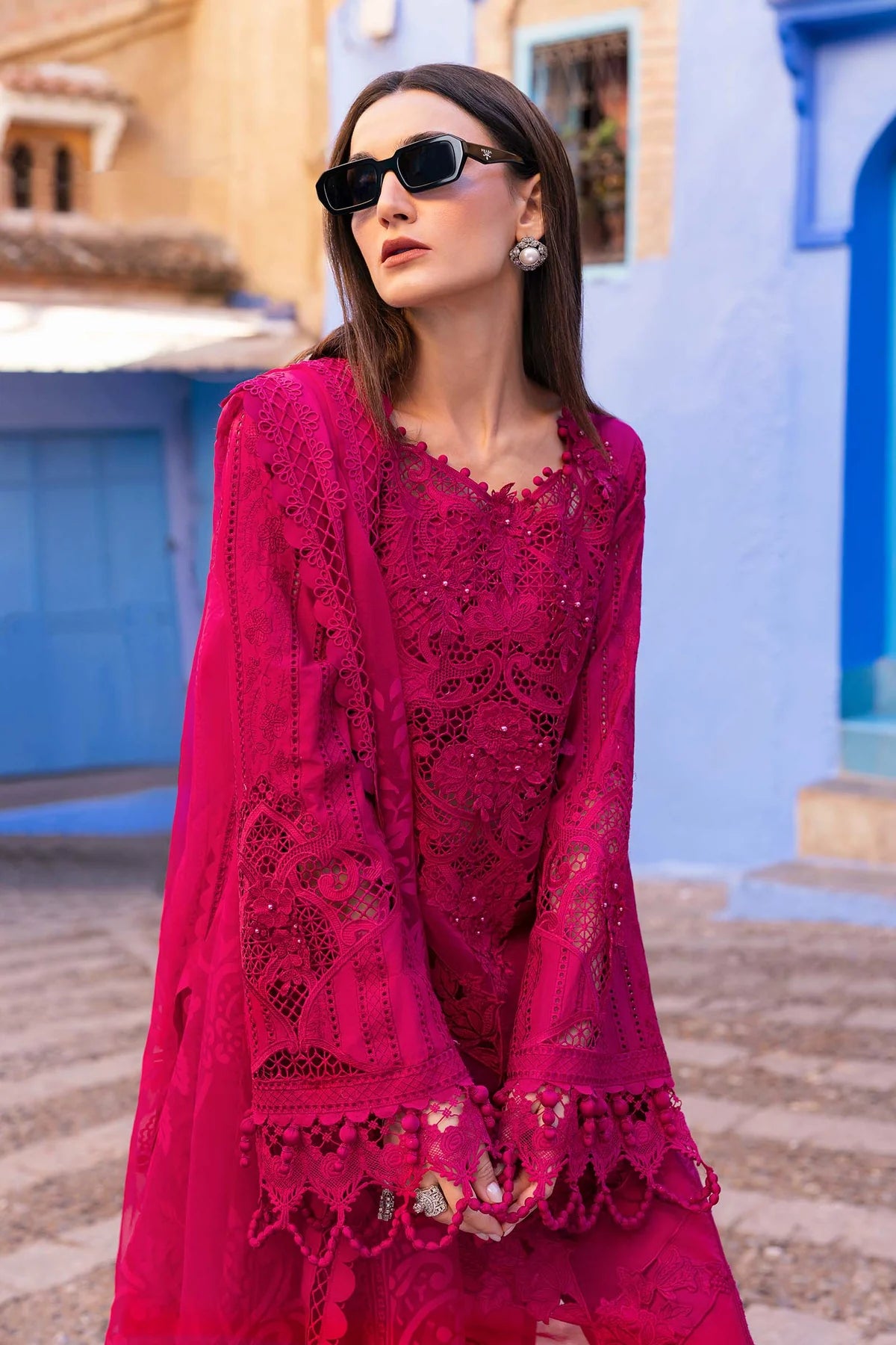 Maria B 3Pc Embroidered Lawn Suit D-2508-A gulbuy.com