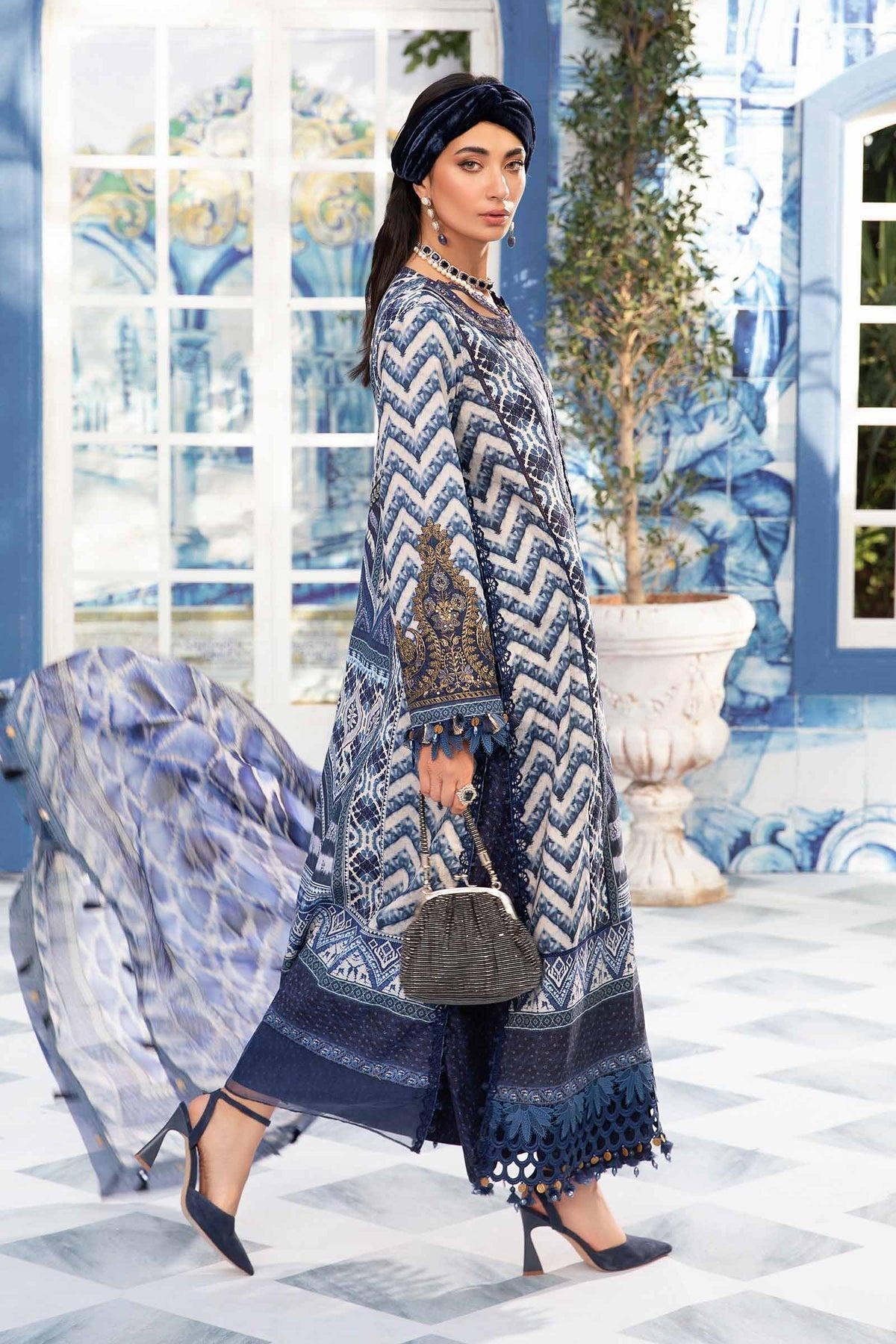 Maria B 3Pc Printed Lawn Suit (MPT-2208-B) gulbuy.com