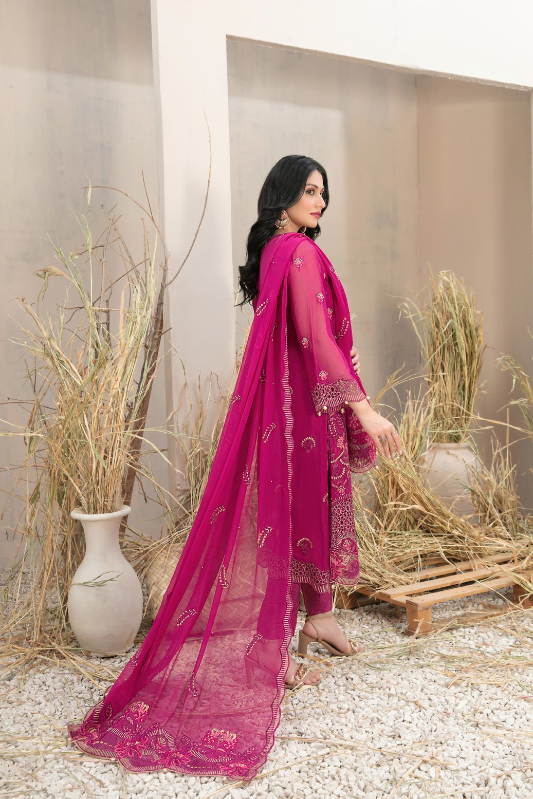 Tawakkal 3Pc Embroidered Chiffon Suit D-9980-Arushi gulbuy.com