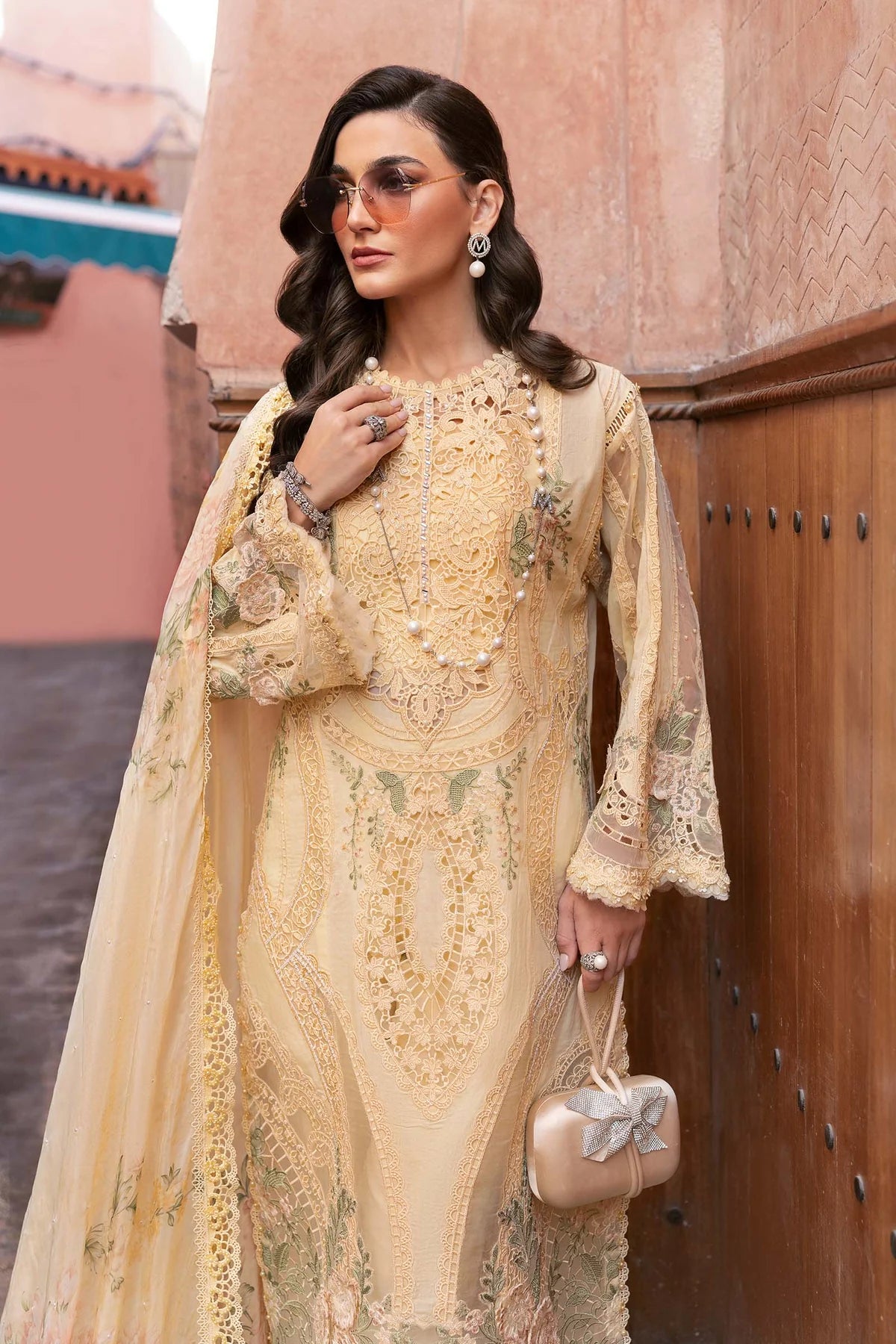Maria B 3Pc Embroidered Organza Suit D-2509-A gulbuy.com