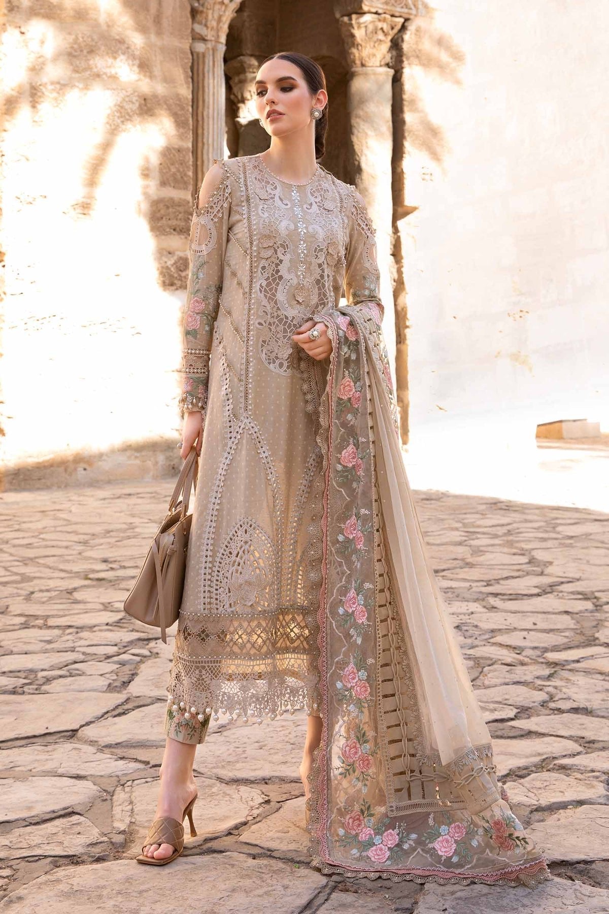 Maria B Eid Collection 3Pc Embroidered Lawn Suit (D-2410-A)