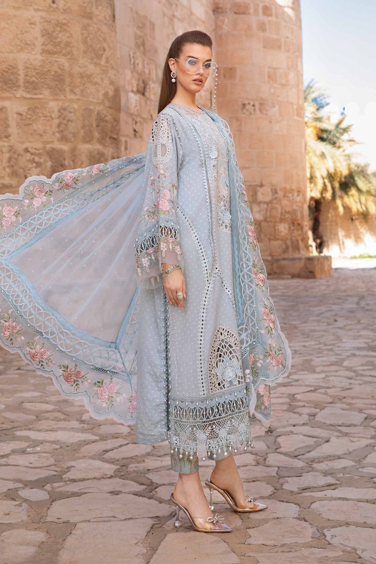 Maria B Eid Collection 3Pc Embroidered Lawn Suit (D-2410-B) gulbuy.com