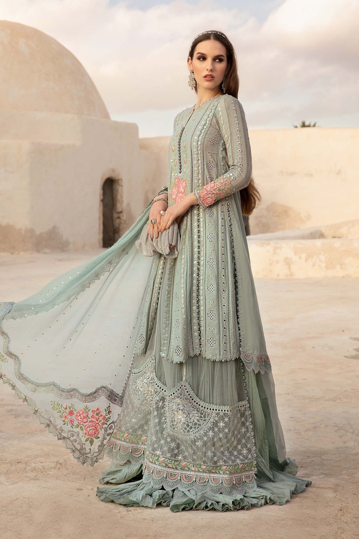 Maria B Eid Collection 3Pc Embroidered Lawn Suit (D-2412-B) gulbuy.com