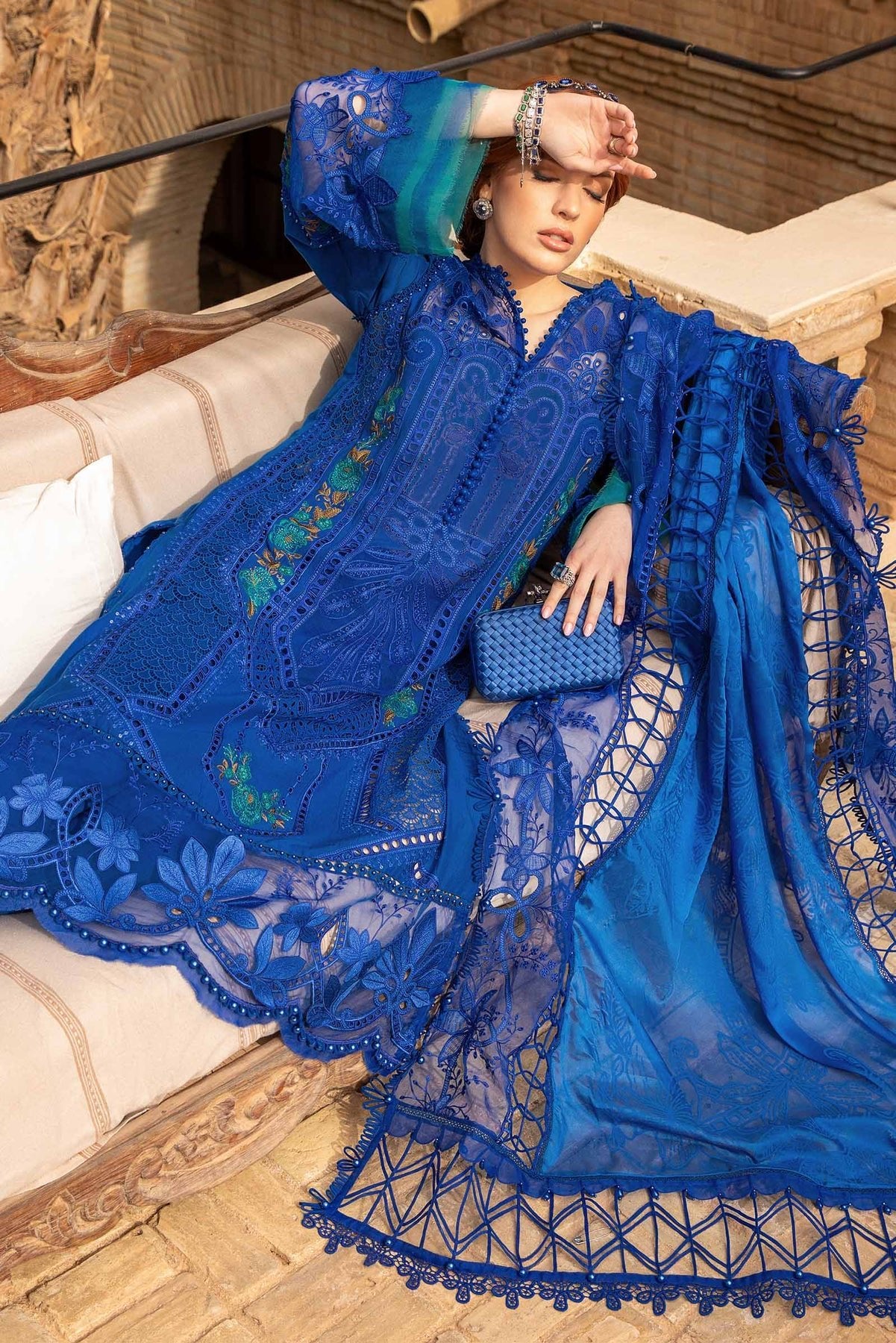 Maria B Eid Collection 3Pc Embroidered Lawn Suit (D-2404-B) gulbuy.com