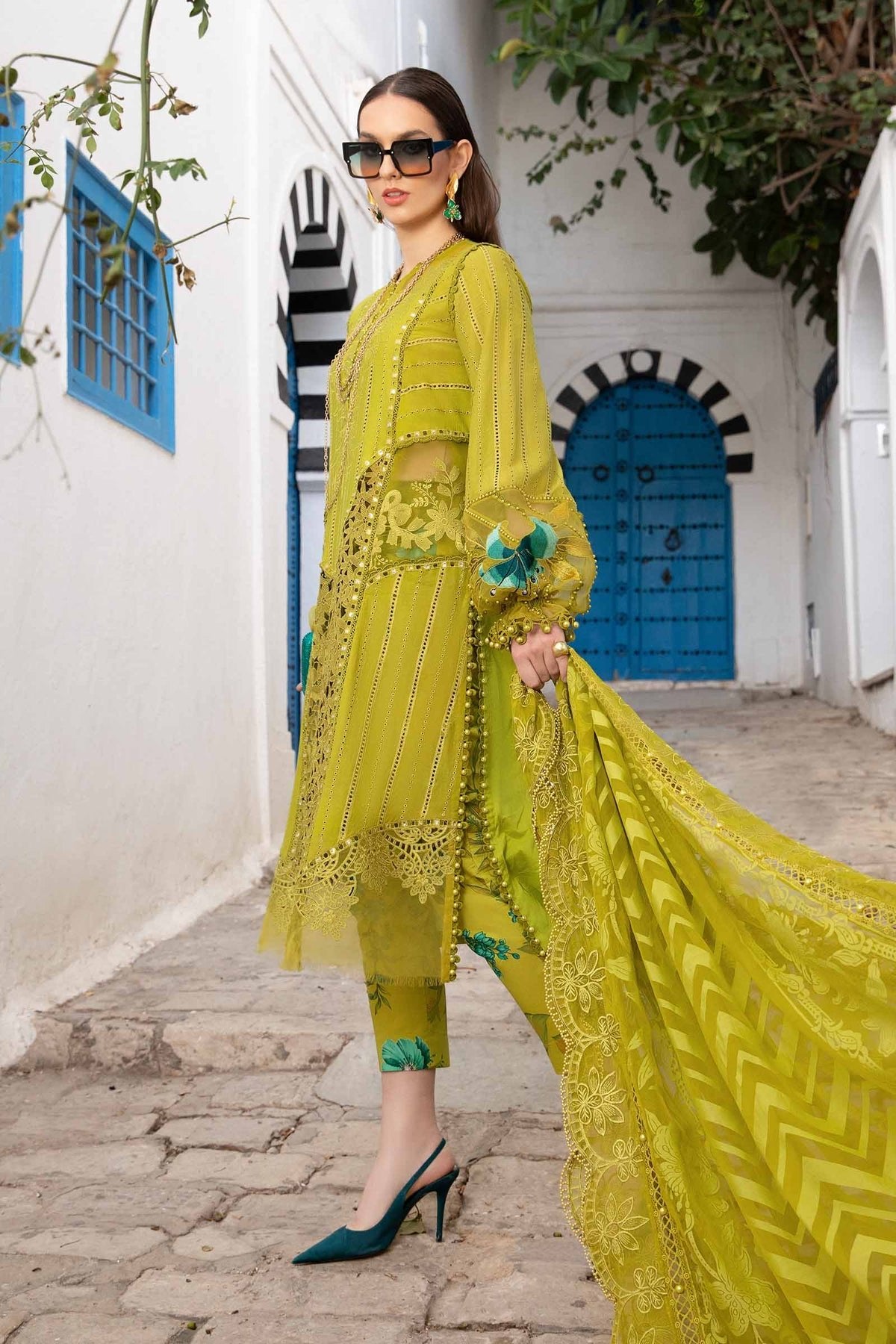 Maria B Eid Collection 3Pc Embroidered Lawn Suit (D-2408-A) gulbuy.com