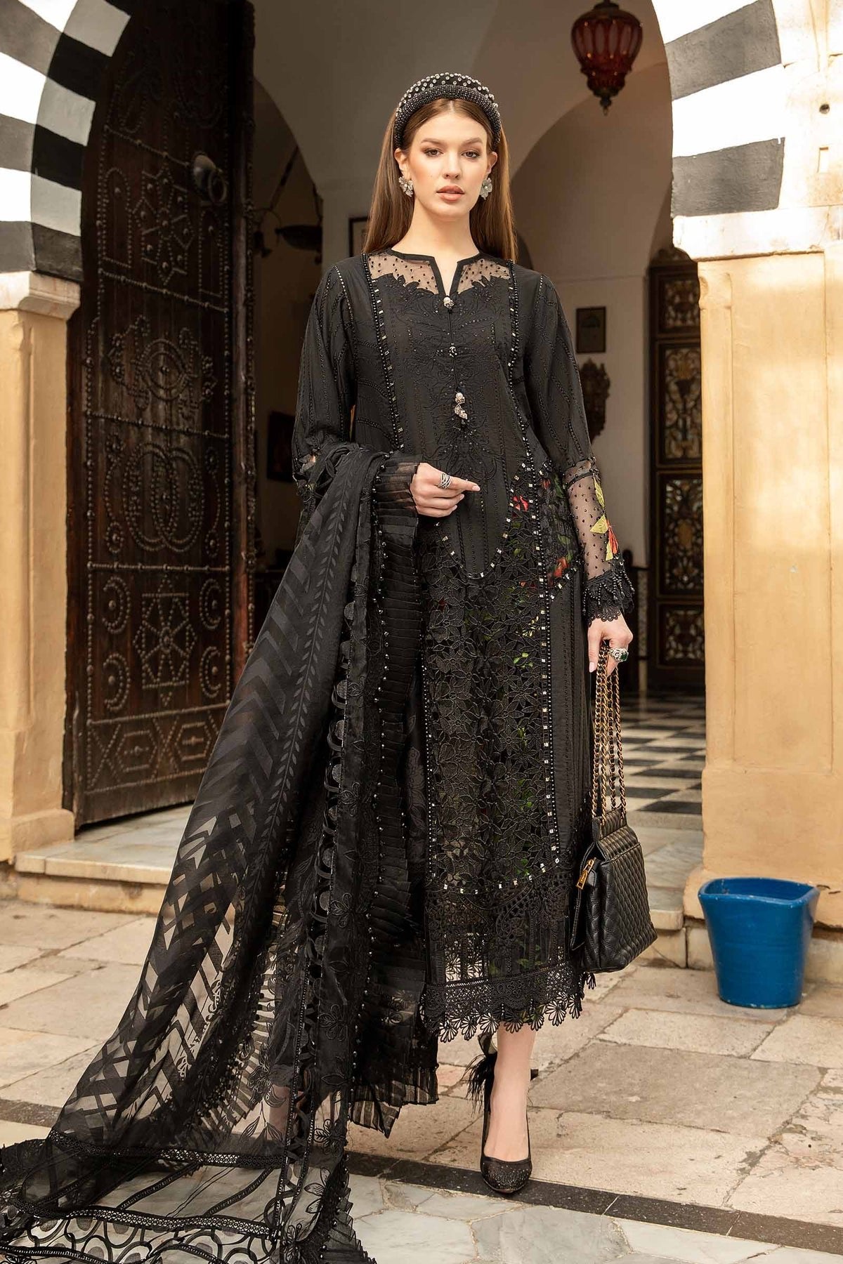 Maria B 3Pc Eid Collection Embroidered Lawn Suit (D-2408-B)