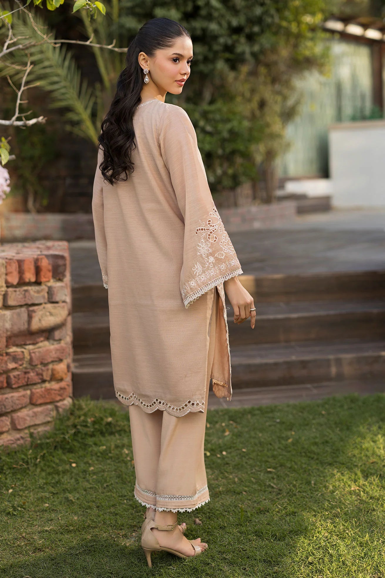 Dhanak 2Pc Embroidered Munar Suit SS25DA-2763 BEIGE