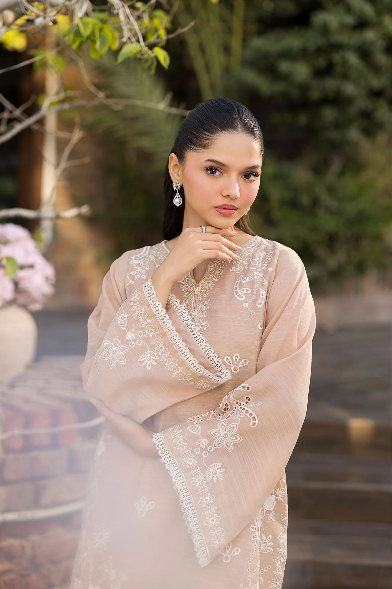 Dhanak 2Pc Embroidered Munar Suit SS25DA-2763 BEIGE