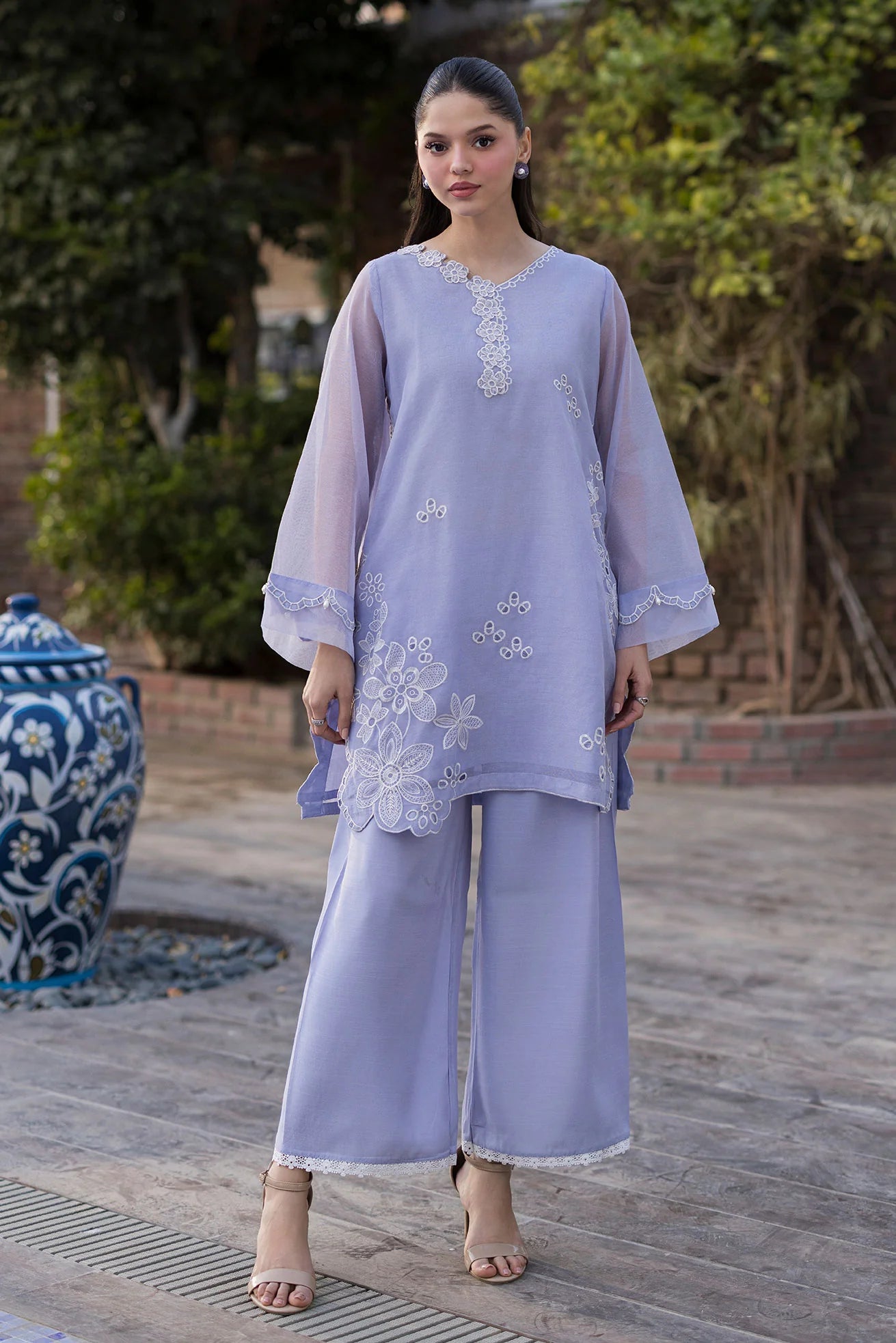 Dhanak 2Pc Embroidered Khaddi Net Suit SS25DA-2769 LAVENDER