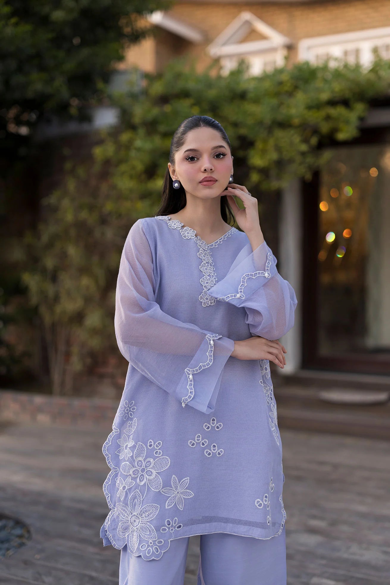 Dhanak 2Pc Embroidered Khaddi Net Suit SS25DA-2769 LAVENDER