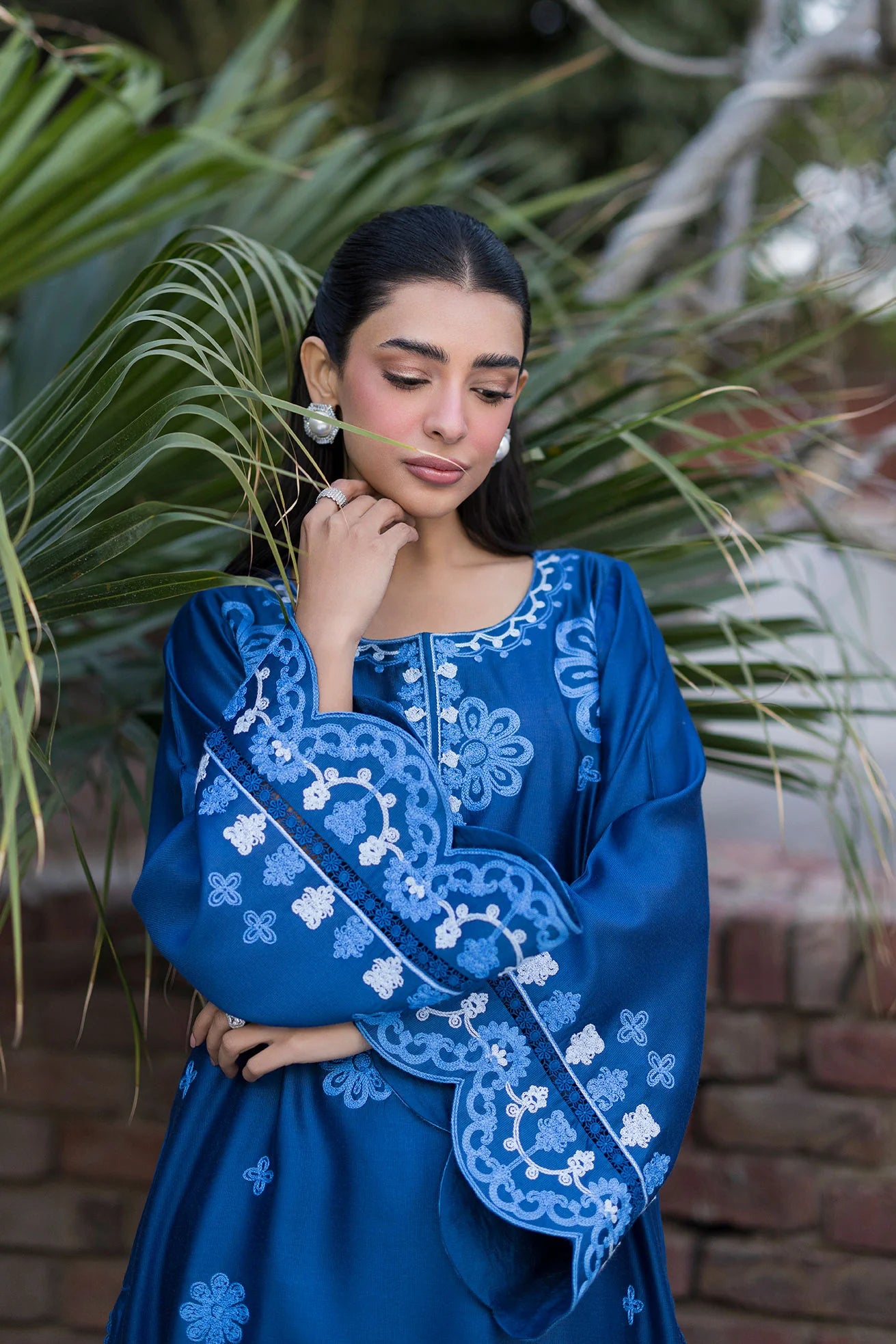 Dhanak 2Pc Embroidered Cotton Net&nbsp;Suit SS25DA-2776 BLUE