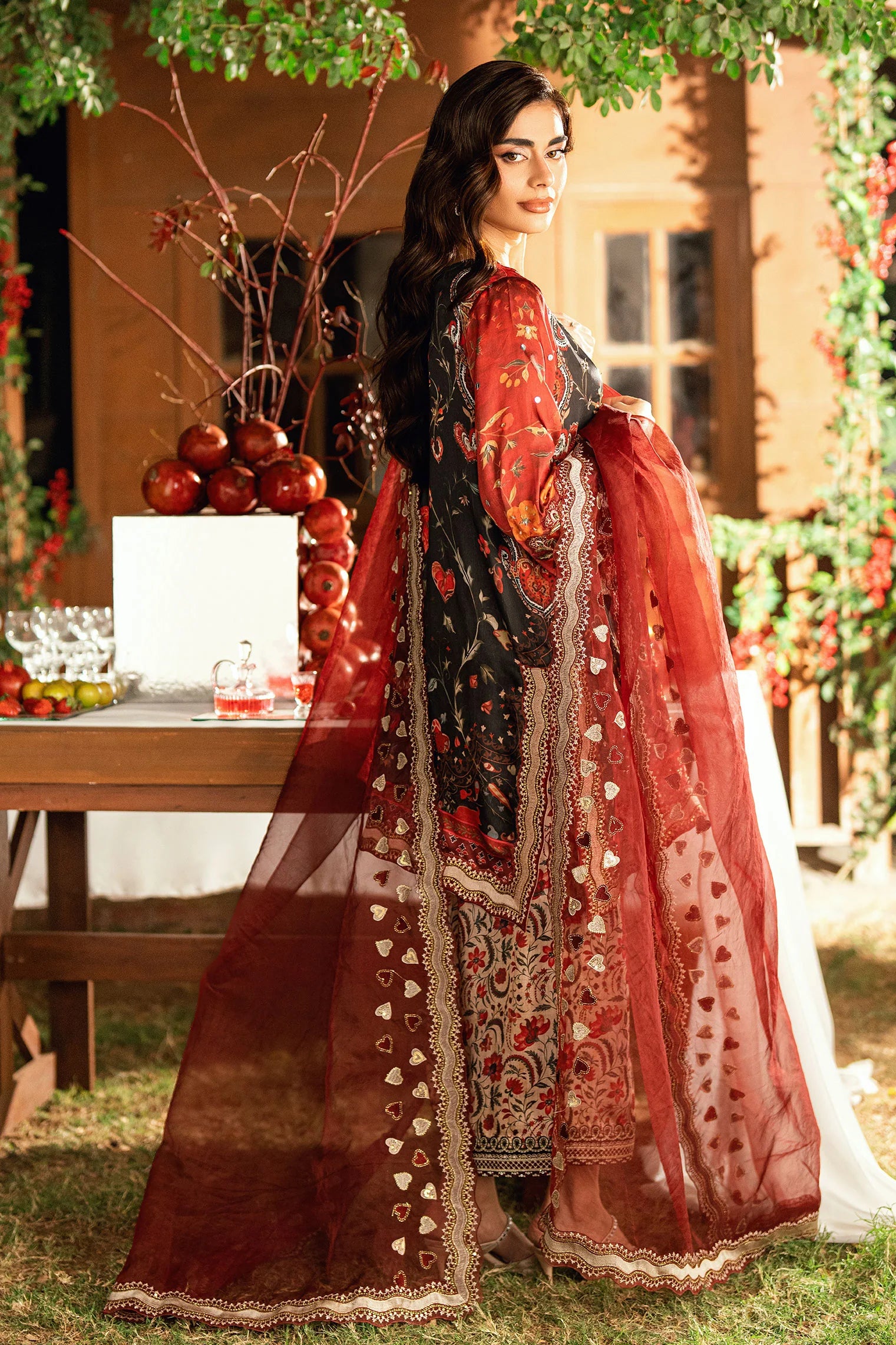 Dhanak 2Pc Embroidered Silk Suit SS26DA-2911 BLACK-SILK