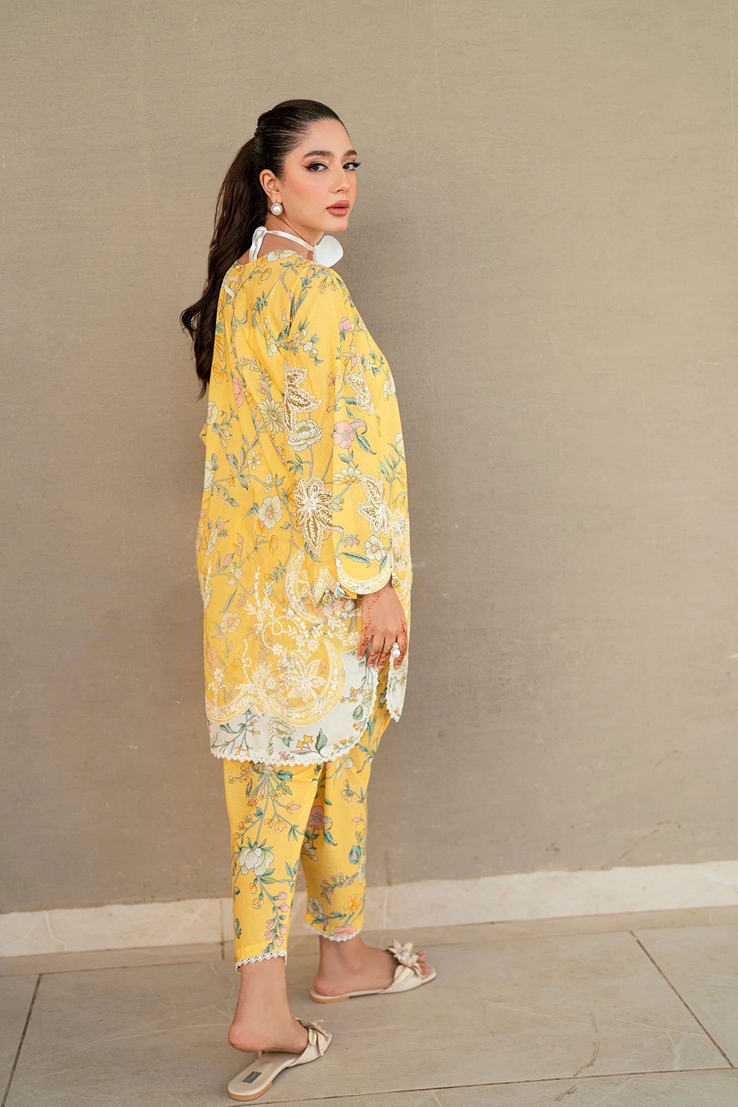 Dhanak 2Pc Embroidery Lawn Suit SS25DC-2534 YELLOW gulbuy.com