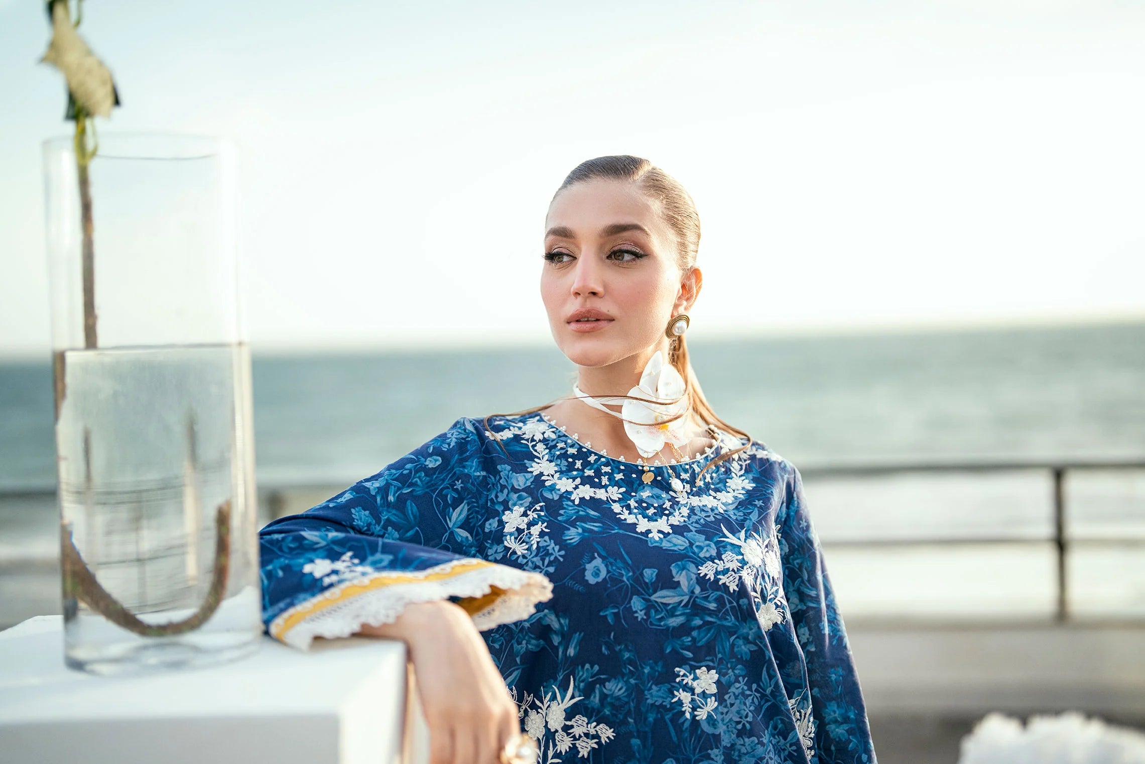 Dhanak 2Pc Embroidery Lawn Suit SS25DC-2538 NAVY BLUE gulbuy.com