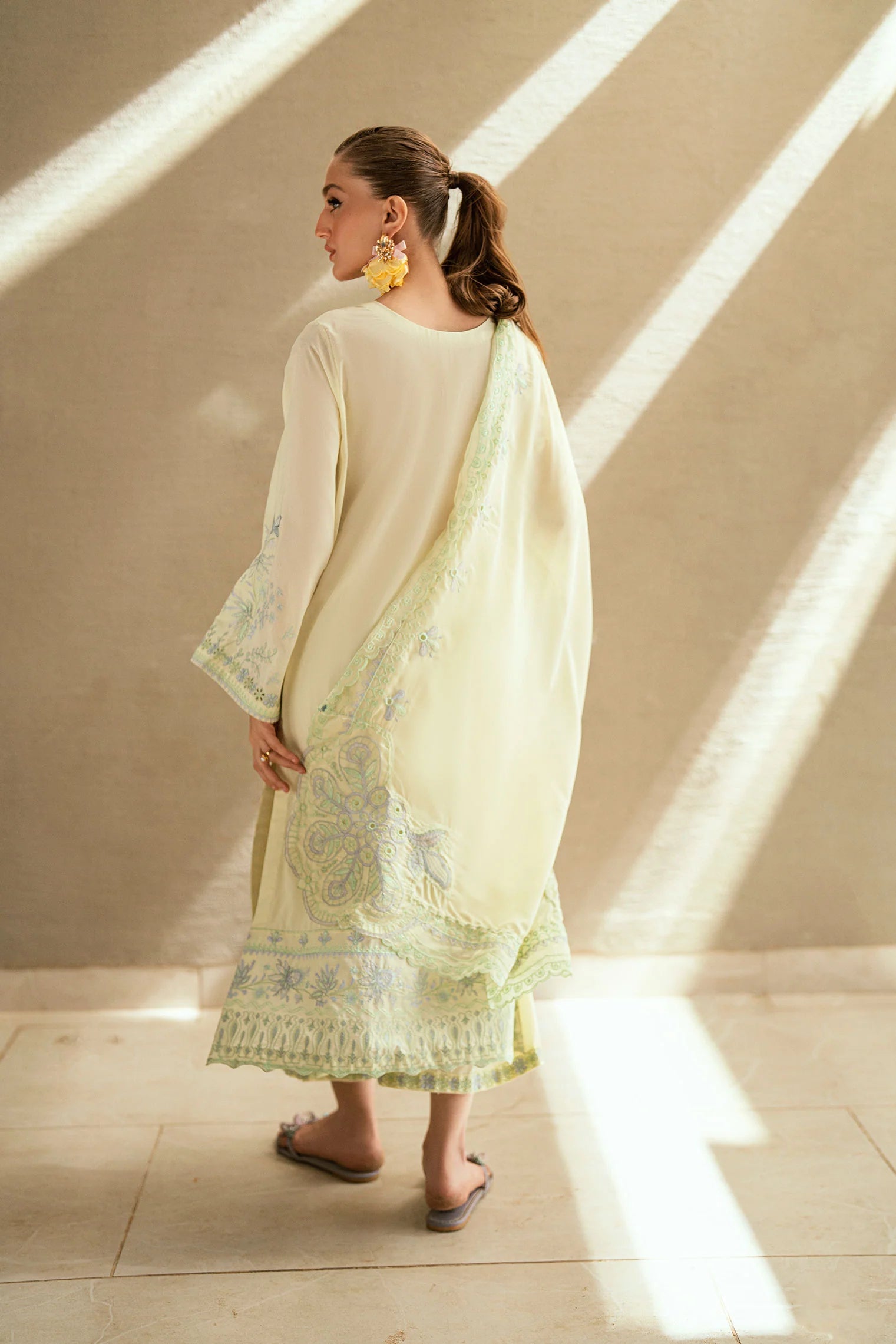 Dhanak 2Pc Embroidery Lawn Suit SS25DC-2541 LEMON YELLOW gulbuy.com