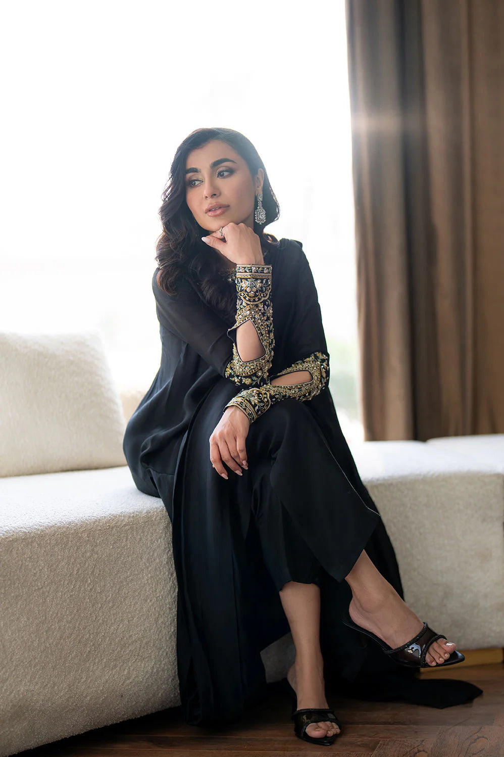 Dhanak 3Pc Embroidered Silk Suit SS25DL-0323 gulbuy.com
