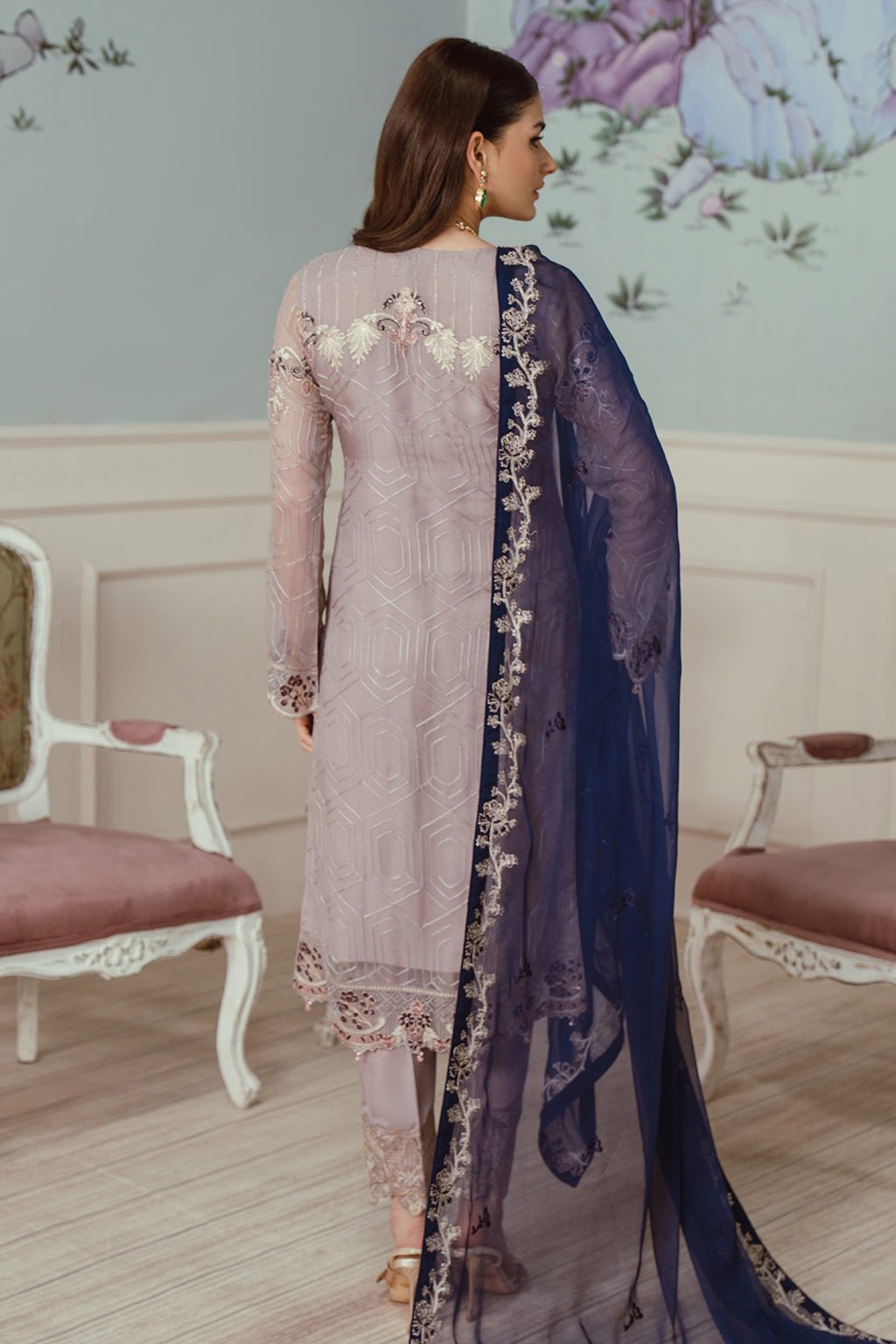 Ramsha 3 Piece Embroidered Chiffon Suit (F-2503)