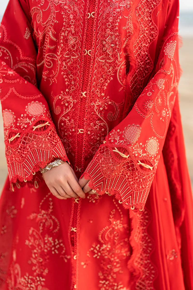 Qalamkar 3Pc Embroidered Lawn Suit FK-07 BELLA gulbuy.com