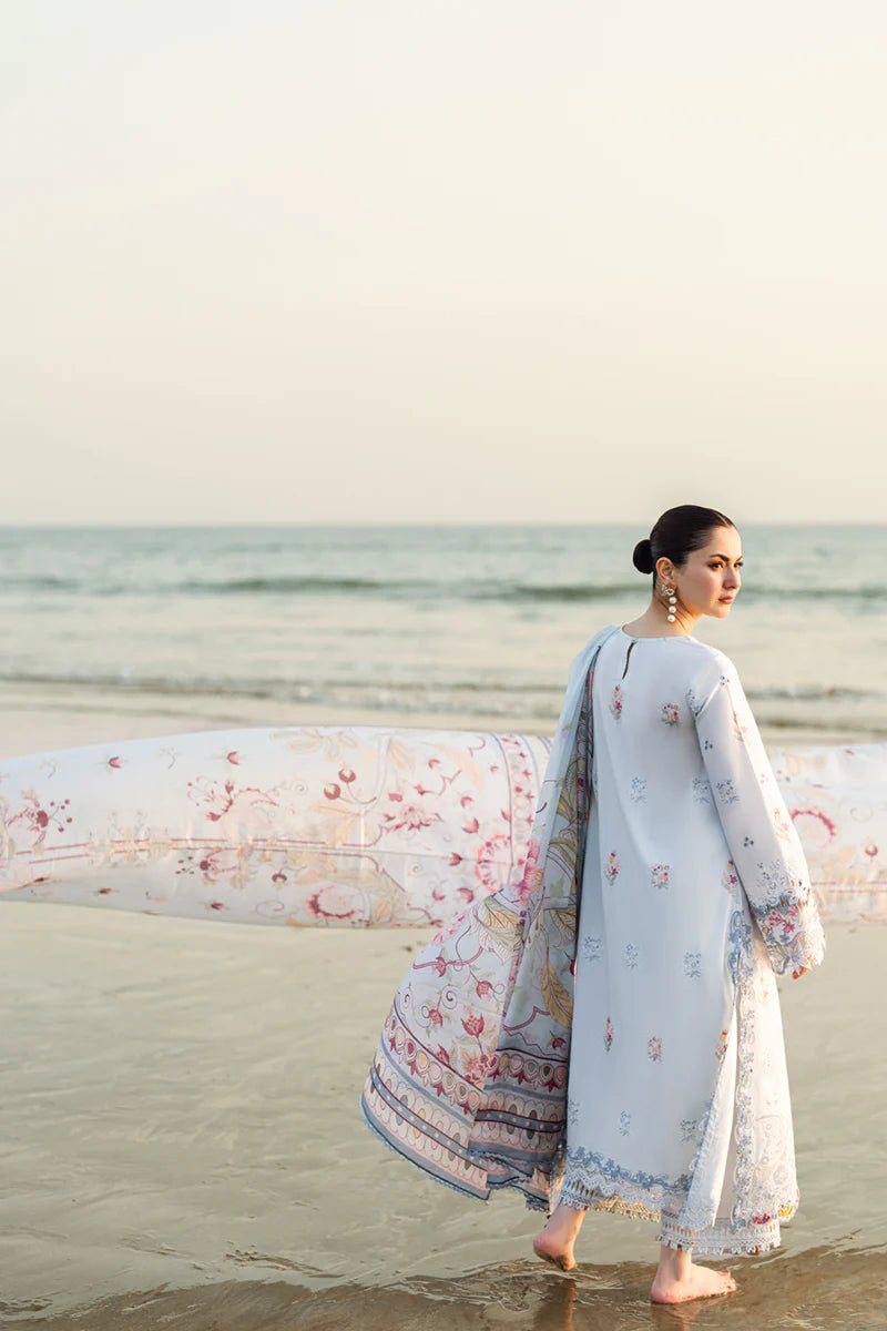Qalamkar 3Pc Embroidered Lawn Suit FK-02 ISABELLA gulbuy.com
