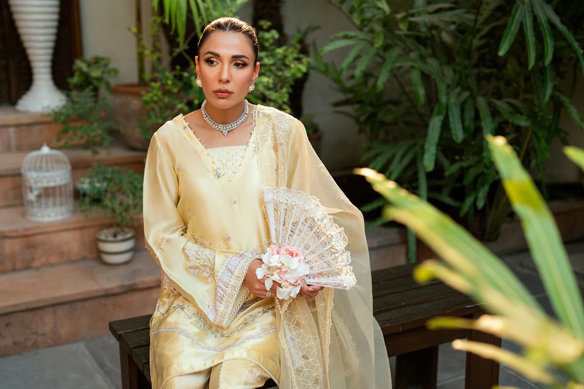 Dhanak 3Pc Embroidered Silk Suit SS25DL-0325 gulbuy.com