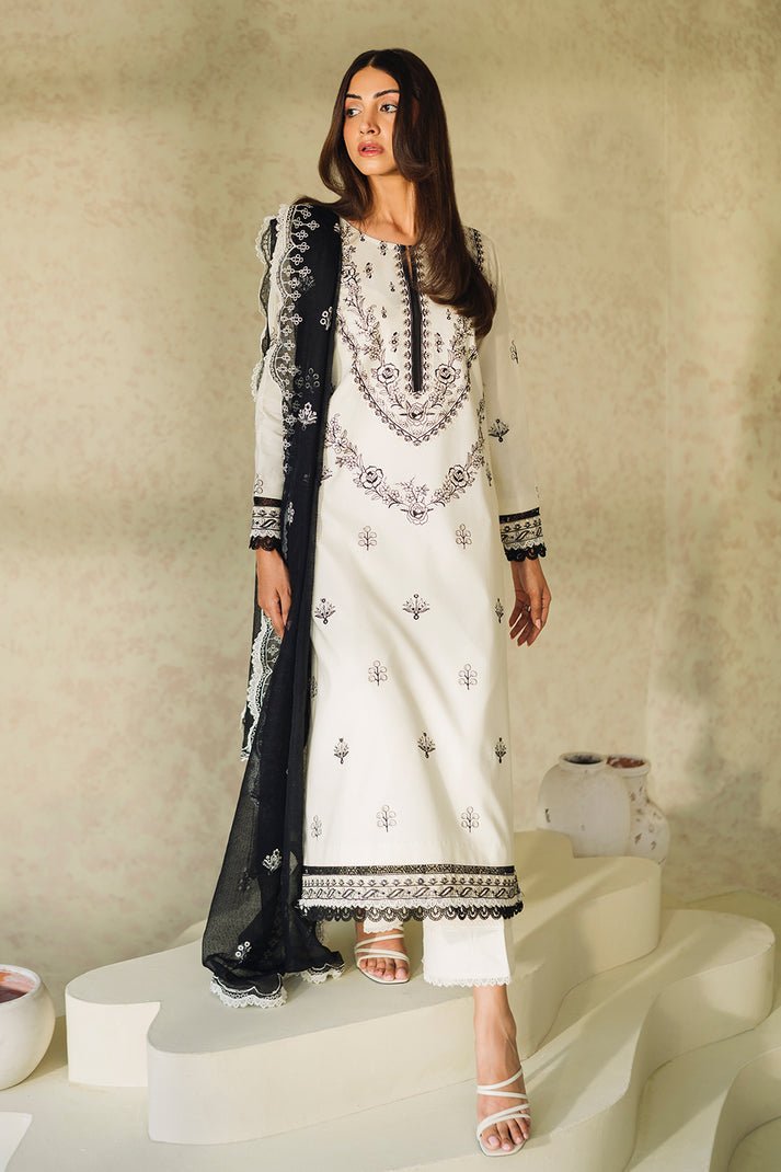NEESHAY 3PC EMBROIDERED LAWN SUIT (Ivory)
