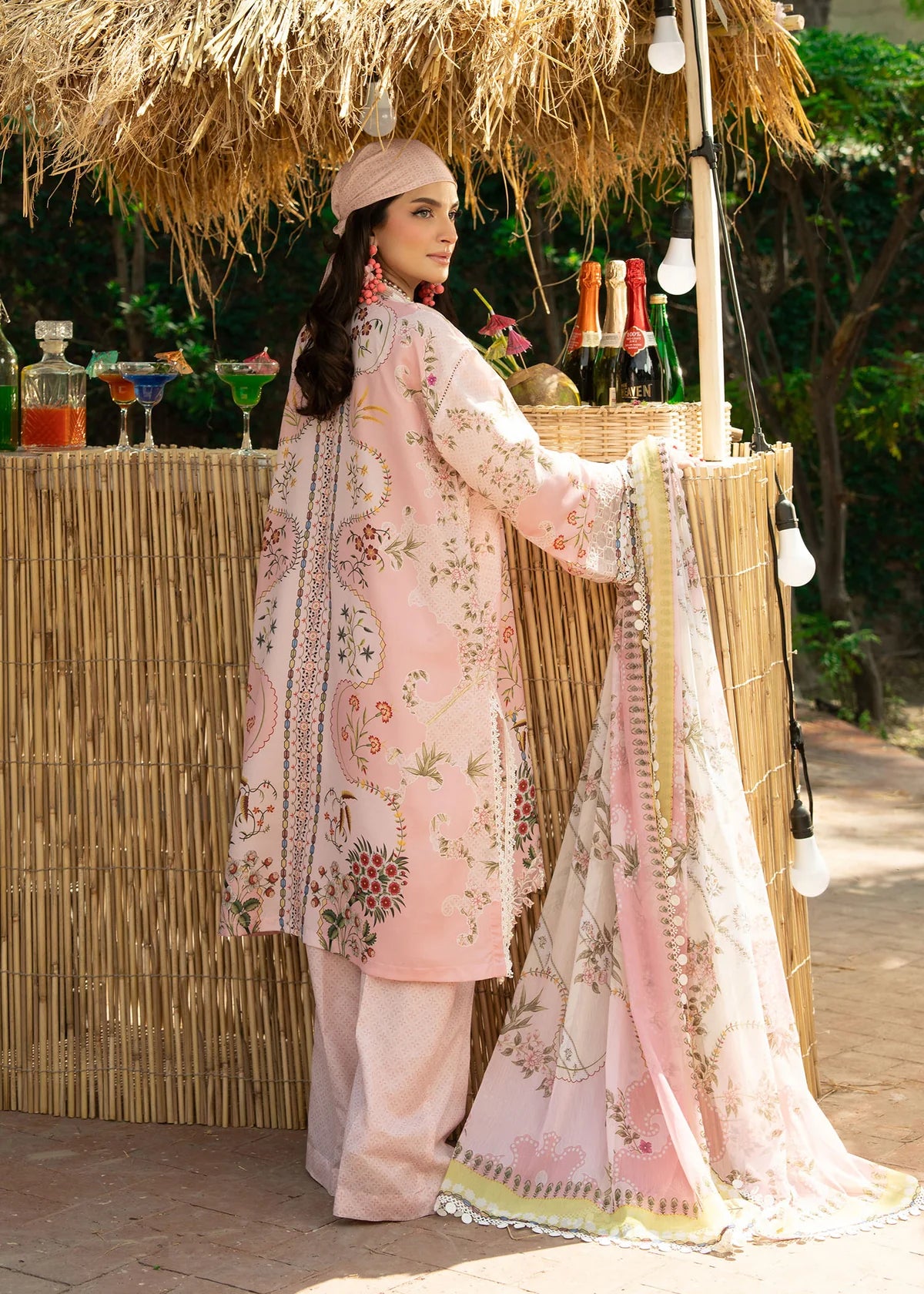 Sardinia 3PC Printed Lawn Suit PINK PUNCH gulbuy.com