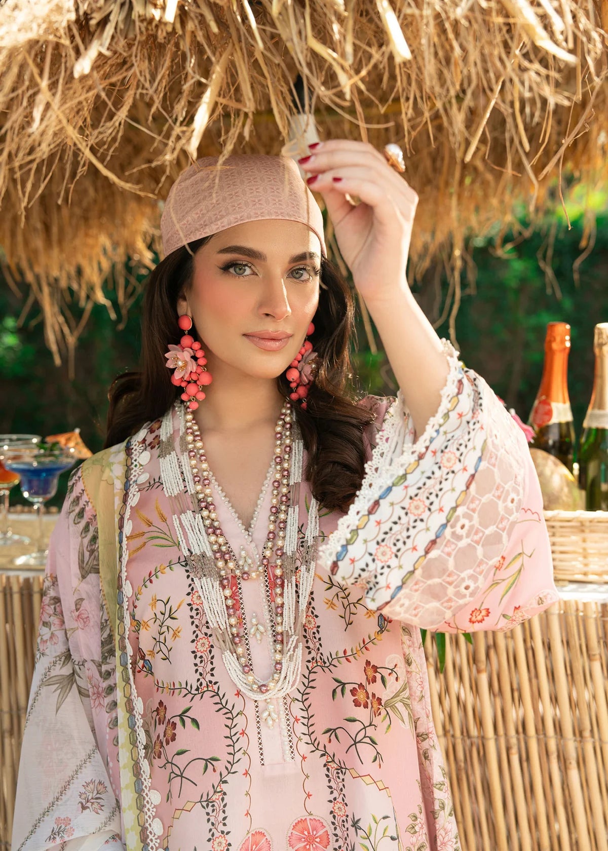 Sardinia 3PC Printed Lawn Suit PINK PUNCH gulbuy.com