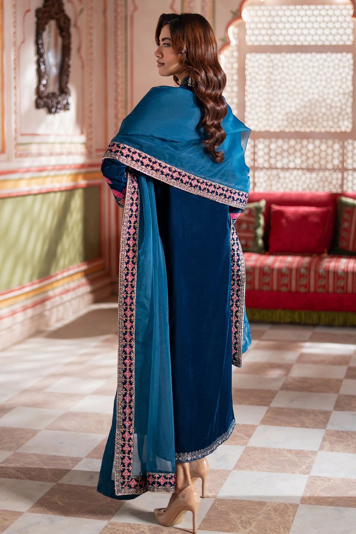 Charizma 3Pc Embroidered Velvet Suit CVT4-22 P gulbuy.com