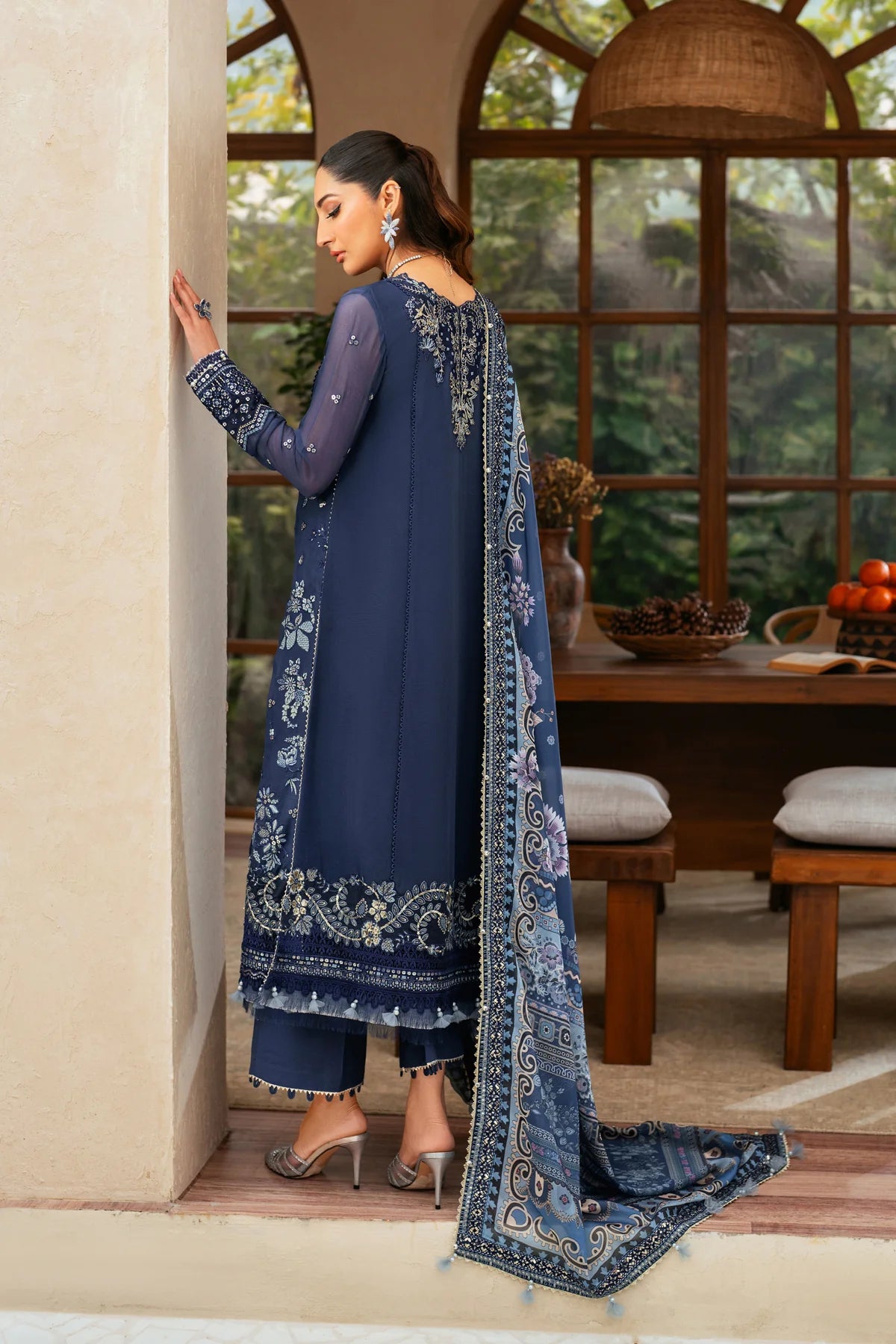 Xenia 3Pc Embroidered Chiffon Suit VERENA gulbuy.com