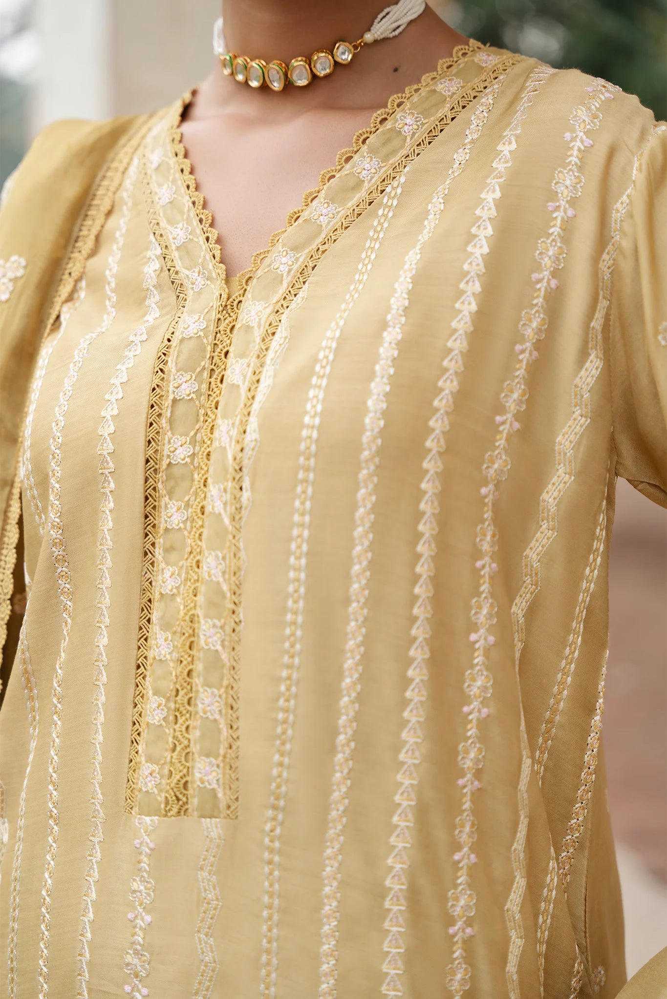 Mannat 3Pc Embroidered Raw Silk Suit Tuscany gulbuy.com