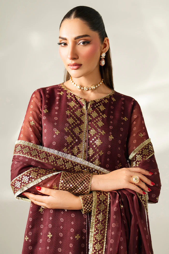 Jazmin 3Pc Embroidered Chiffon Suit UC-3085 gulbuy.com