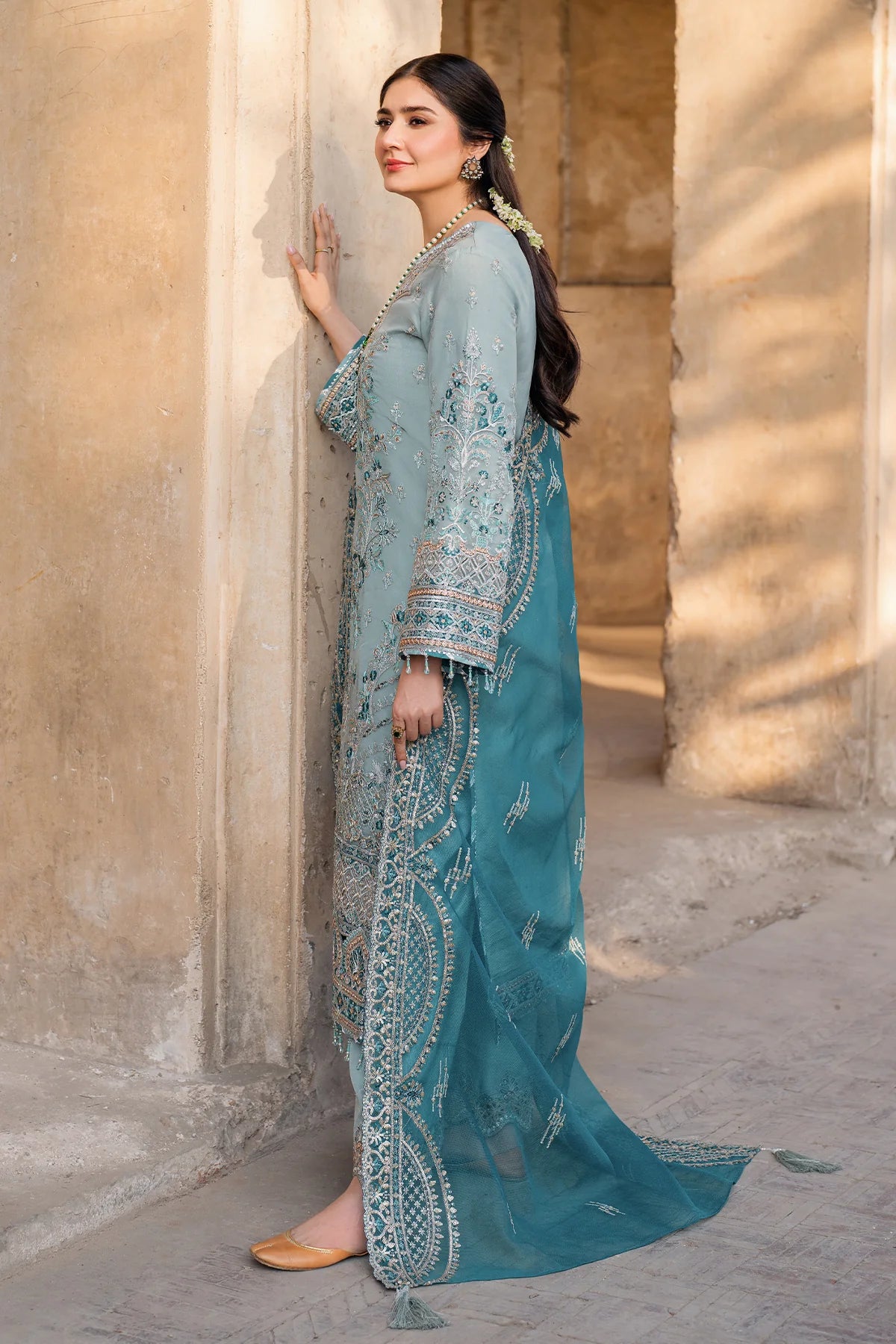Imrozia 3Pc Embroidered Organza Suit I-225 FEROZA gulbuy.com