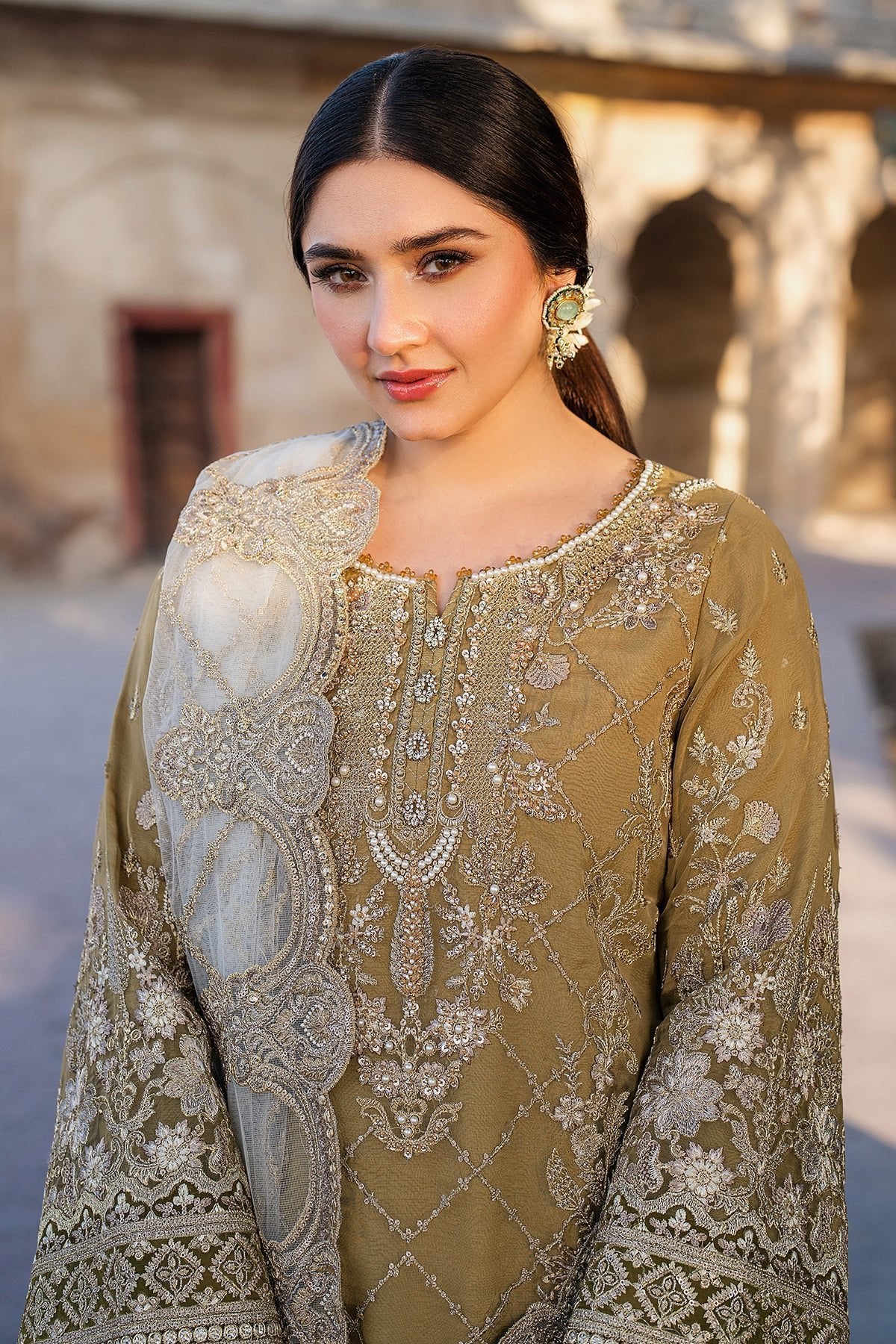 Imrozia 3Pc Embroidered Organza Suit I-226 RUTAJ gulbuy.com