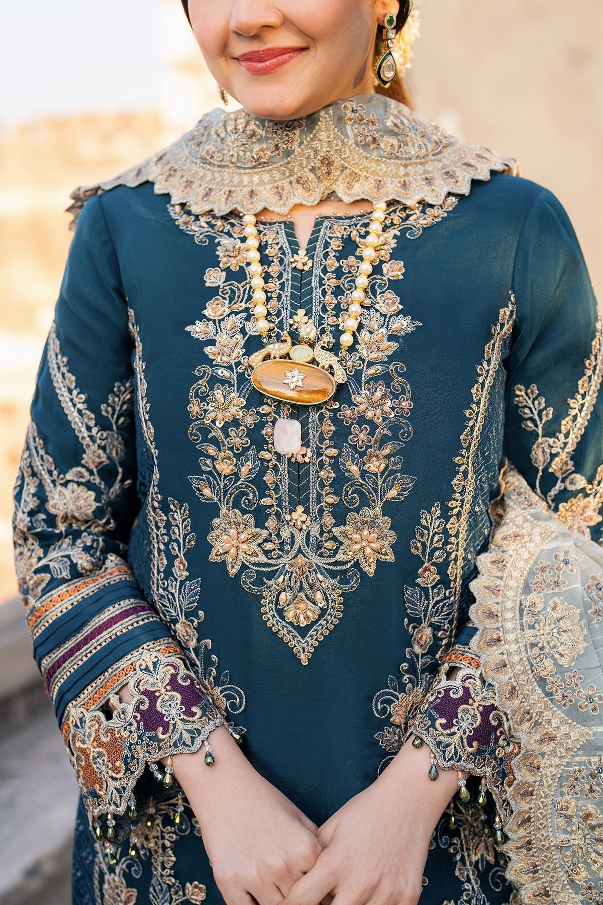 Imrozia 3Pc Embroidered Organza Suit I-223 NEELAM gulbuy.com
