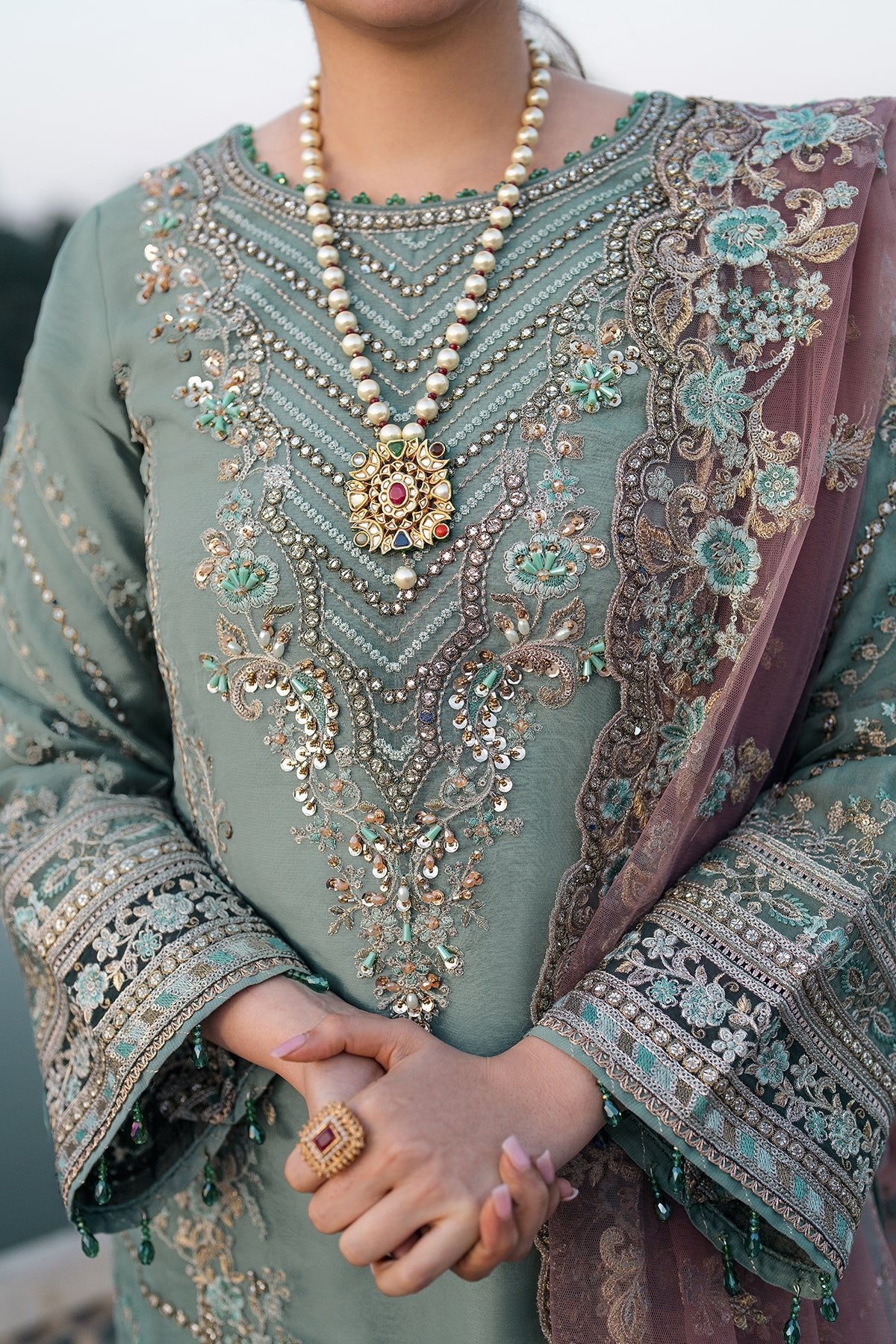 Imrozia 3Pc Embroidered Organza Suit I-221 ZAMURD gulbuy.com