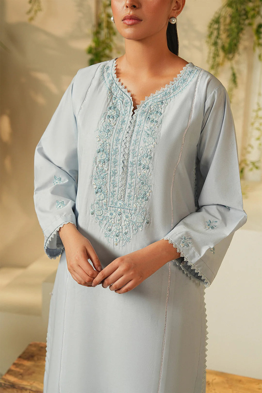 Mannat 3Pc Embroidered Lawn Suit Celestial gulbuy.com