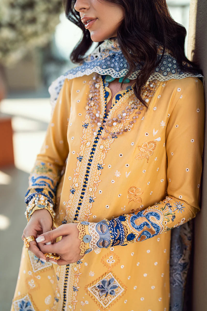 Qalamkar 3Pc Embroidered Lawn Suit FK-06 NATALIE gulbuy.com