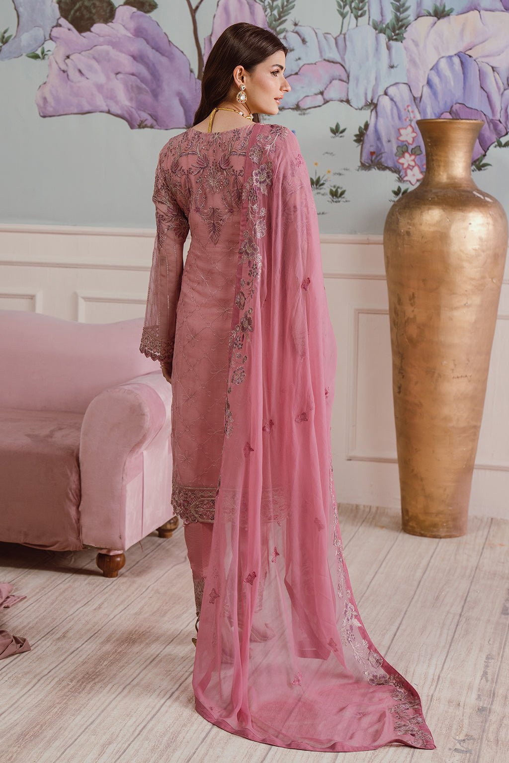 Ramsha 3 Piece Embroidered Chiffon Suit (F-2511)