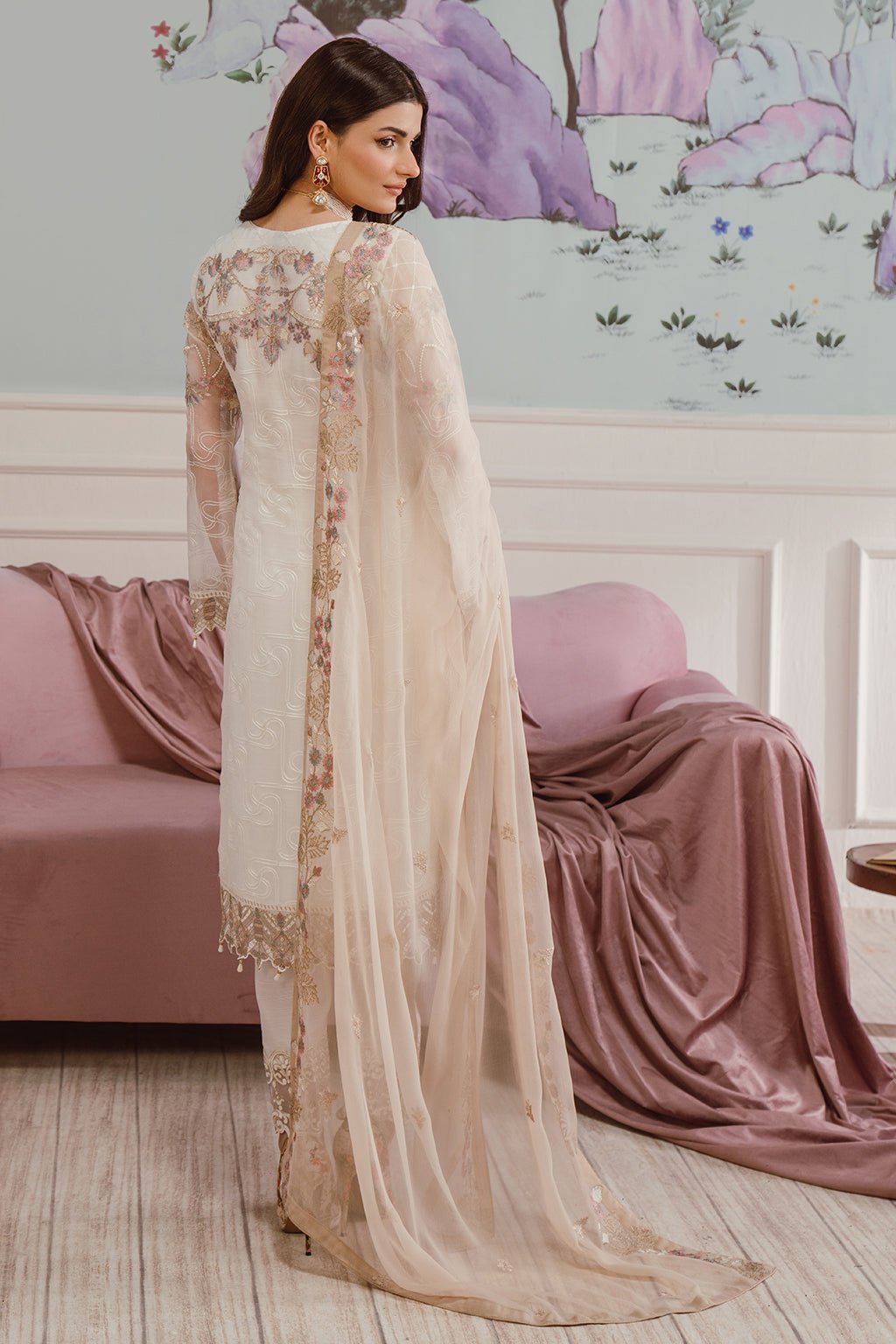 Ramsha 3 Piece Embroidered Chiffon Suit (F-2508) gulbuy.com