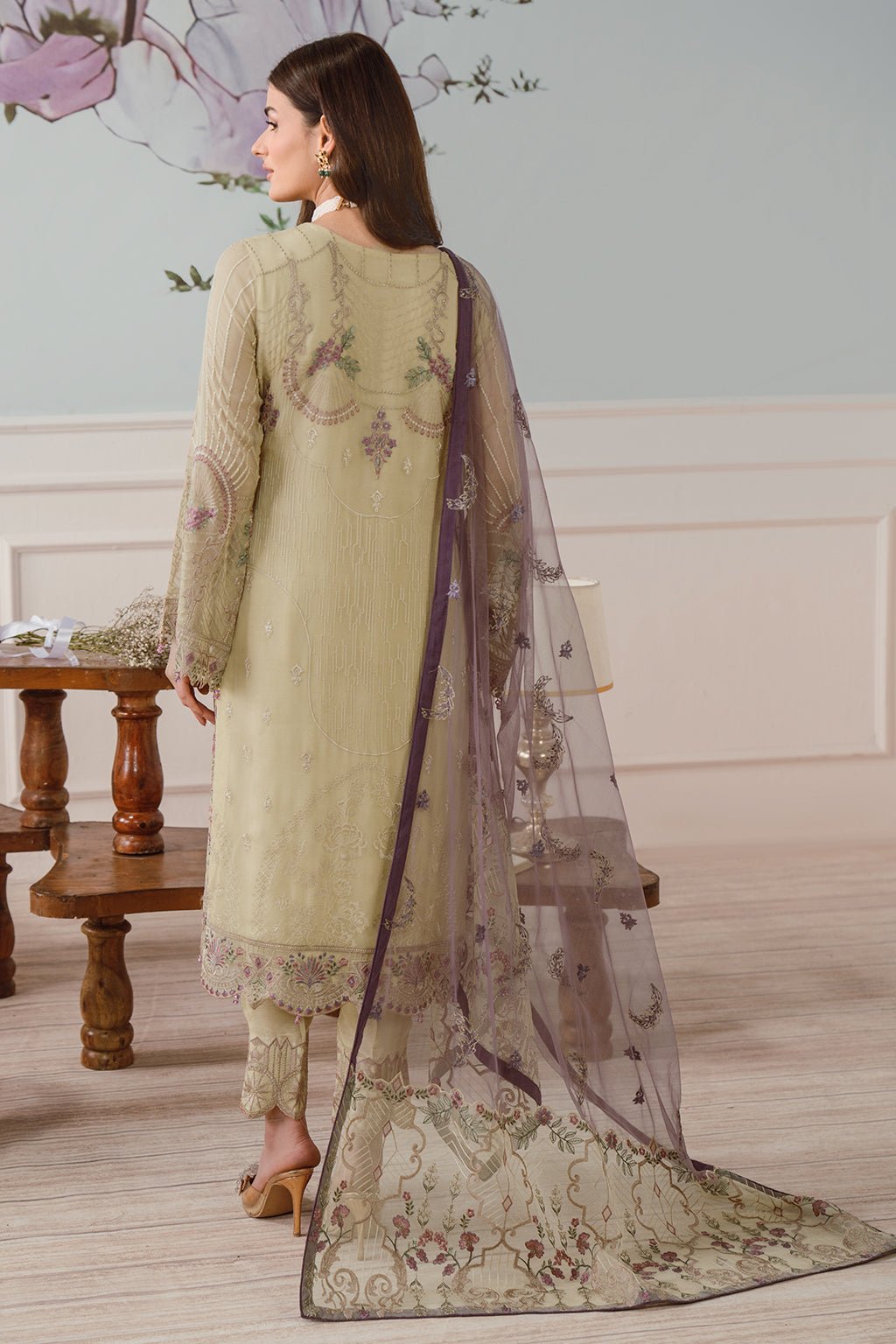 Ramsha 3 Piece Embroidered Chiffon Suit (F-2512) gulbuy.com