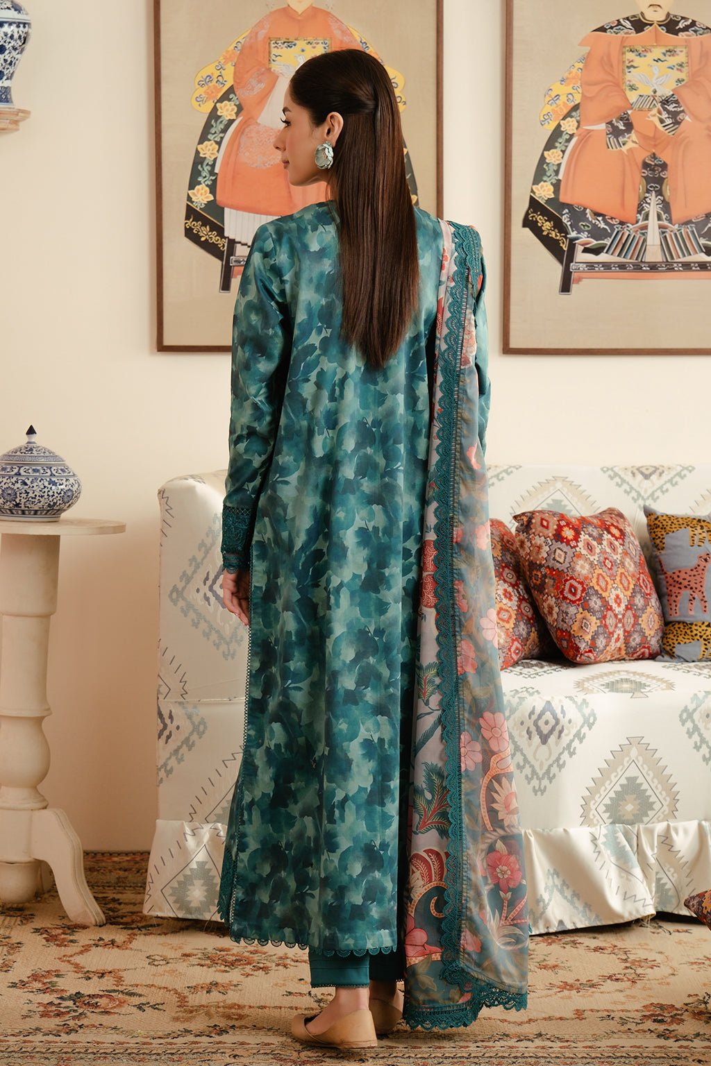 AFROZEH 3PC EMBROIDERED LAWN SUIT (681-Ceila-MALINA) gulbuy.com