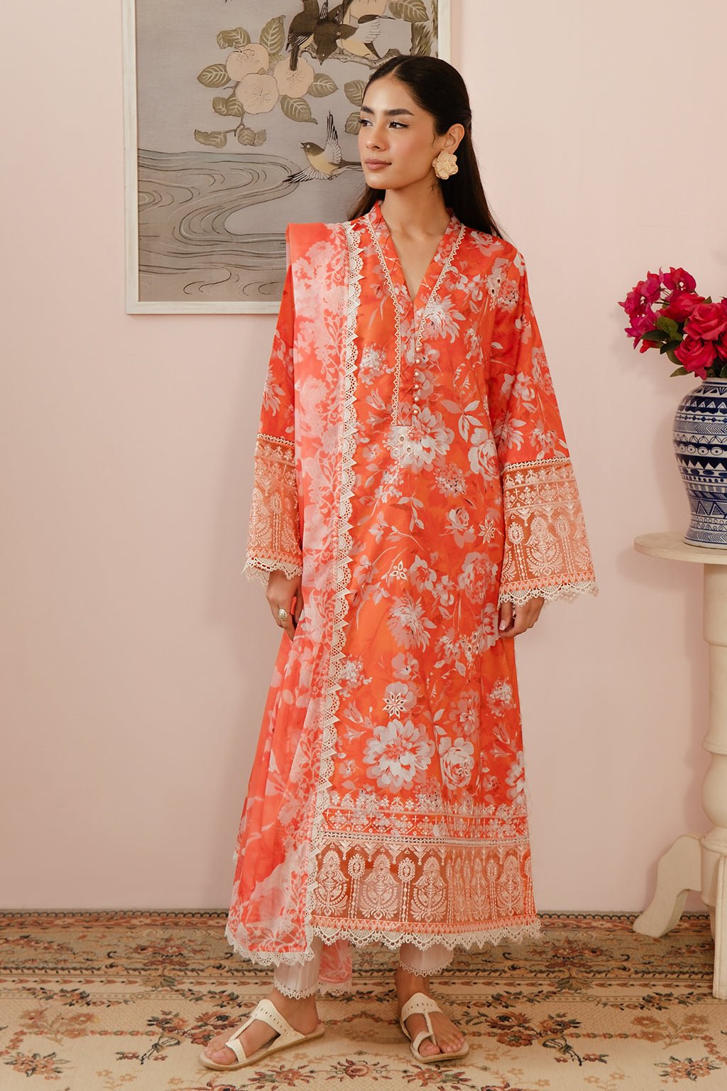 AFROZEH 3PC EMBROIDERED LAWN SUIT (685-Azlin-MALINA)