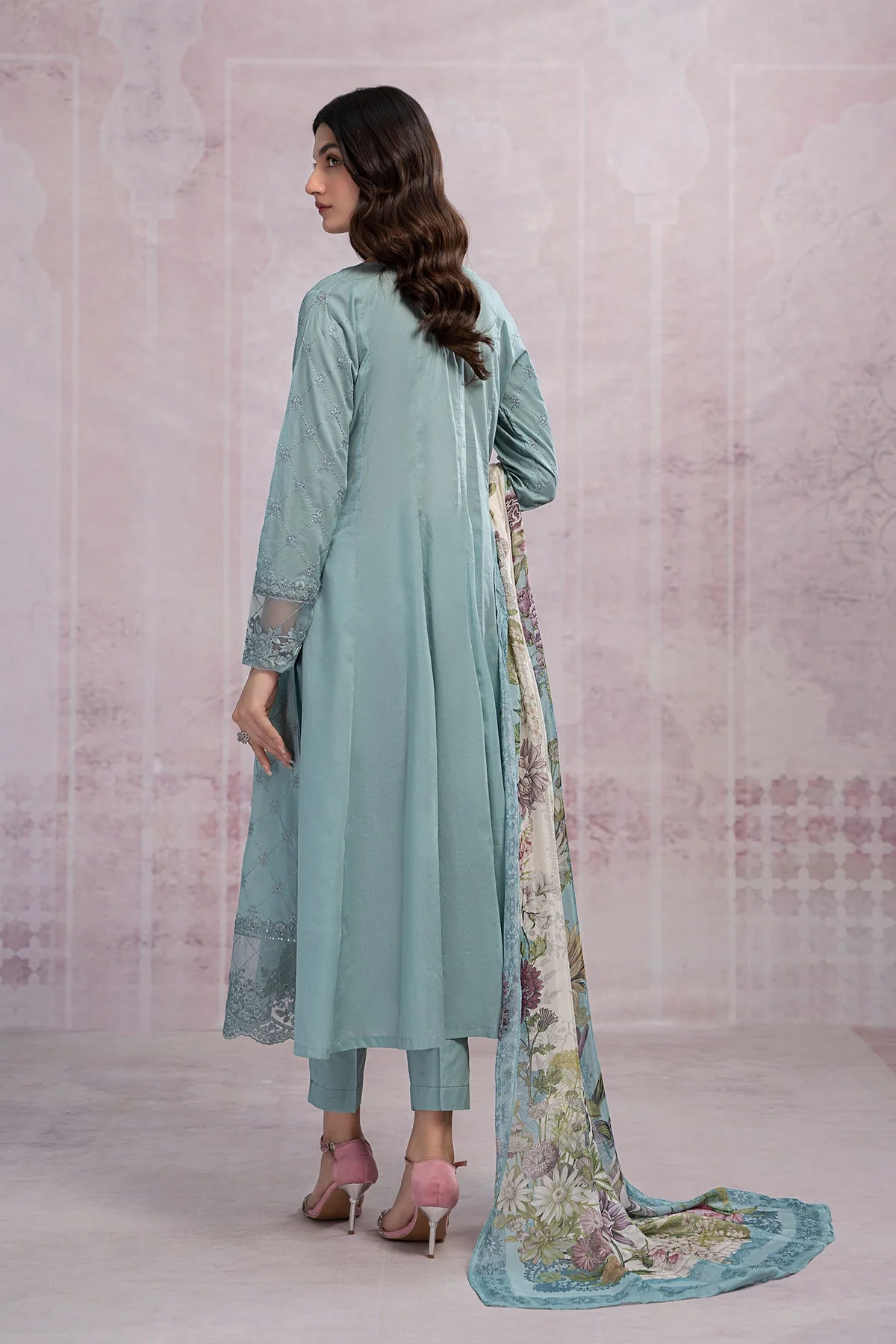 Maria B 3Pc Embroidered Lawn Suit DW-EF23-23R1 gulbuy.com
